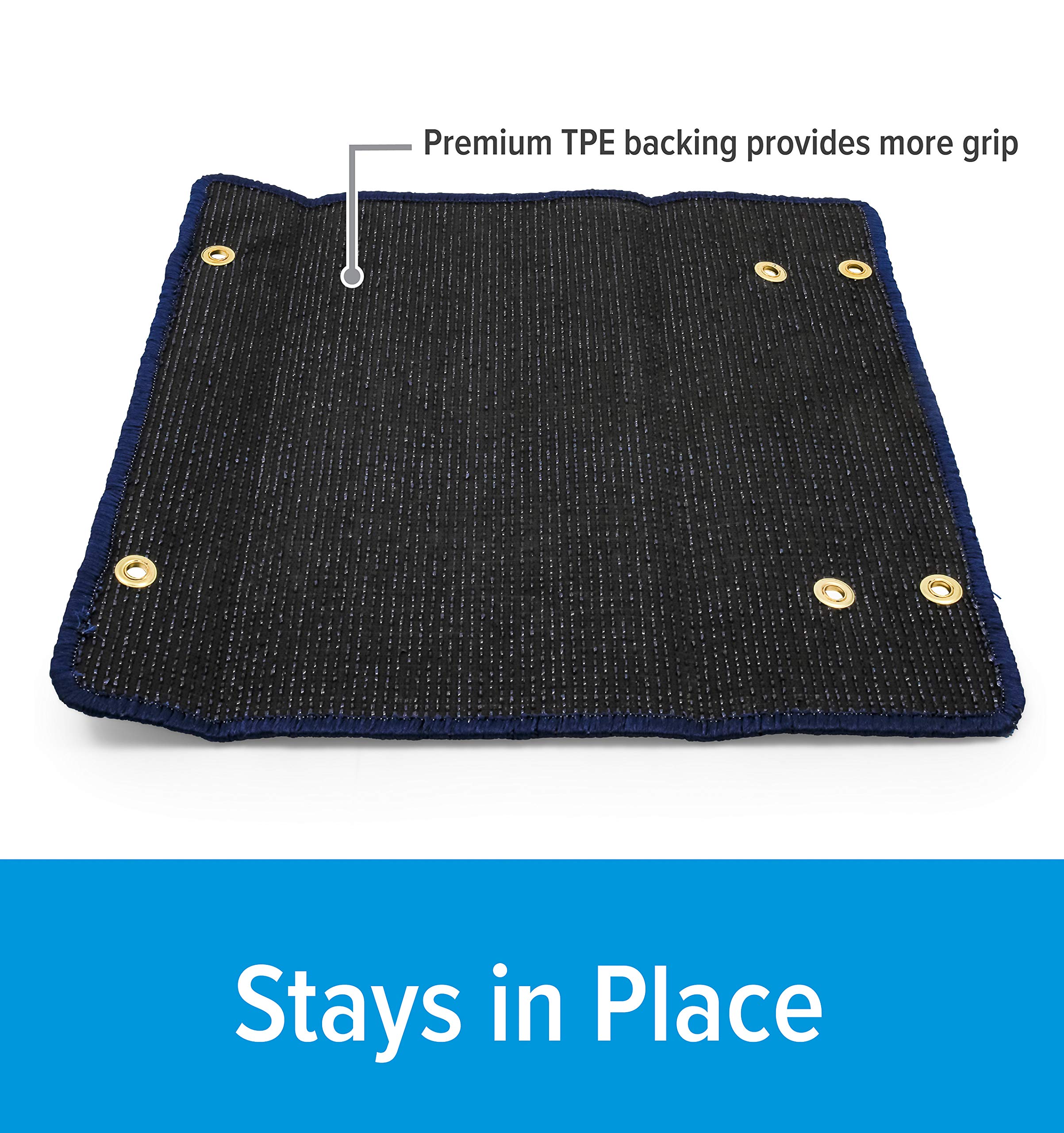 RV Camco Wrap Around Turf Step Rug | Help Trap Dirt, Leaves, and More | Easy to Install | Easy to Clean | Blue (42916)
