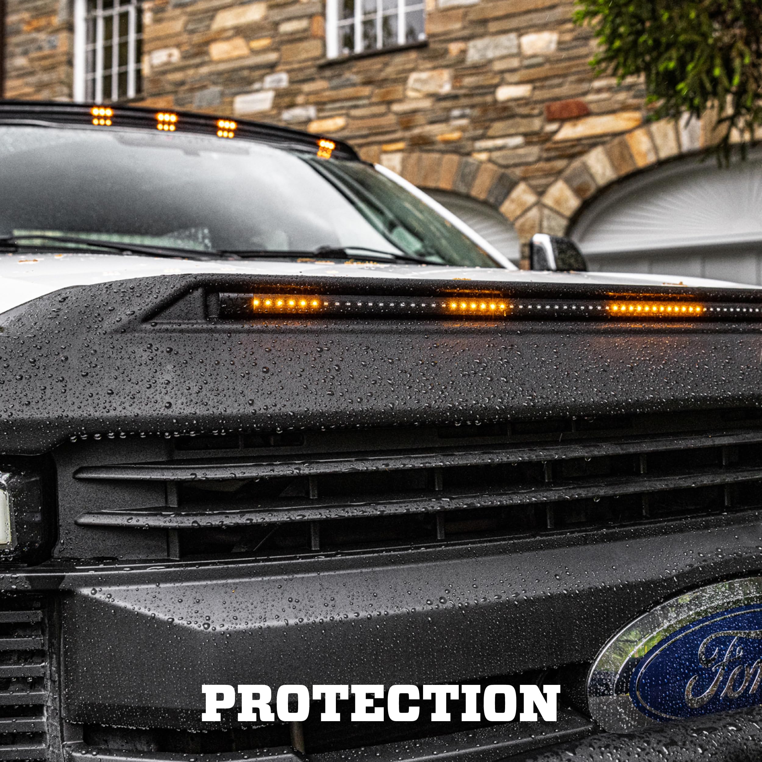 Aeroskin Husky Liners Lightshield PRO | Fits 2019-2026 Dodge Ram 1500 (Excludes Rebel & TRX Models) | Low Profile Deflector/Bug Shield 1 pc.Black | 2820163