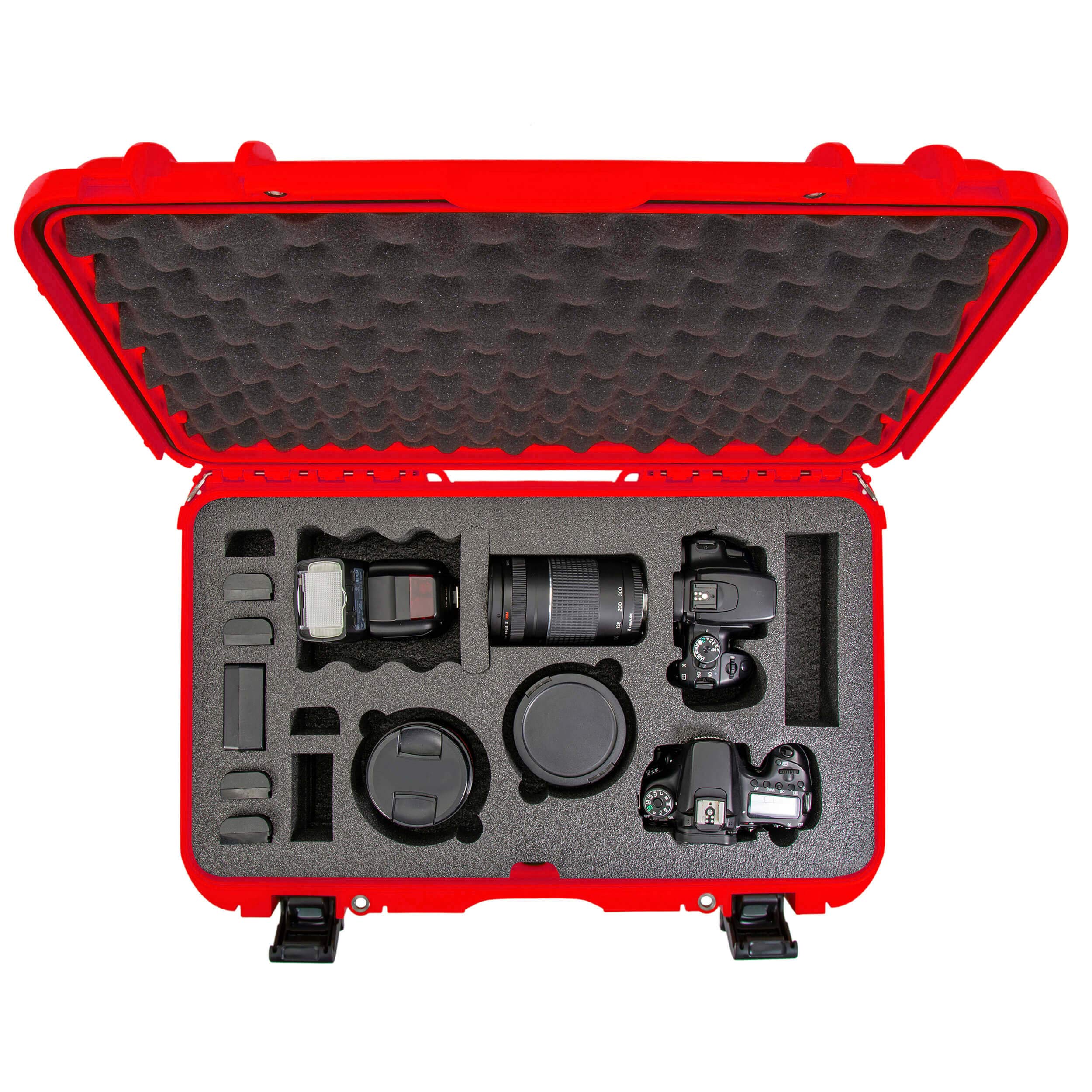 Waterproof Nanuk 935 Hard Case with Foam Insert for Canon, Nikon - 2 DSLR Body and Lens/Lenses - Red (935-EDSLR9)