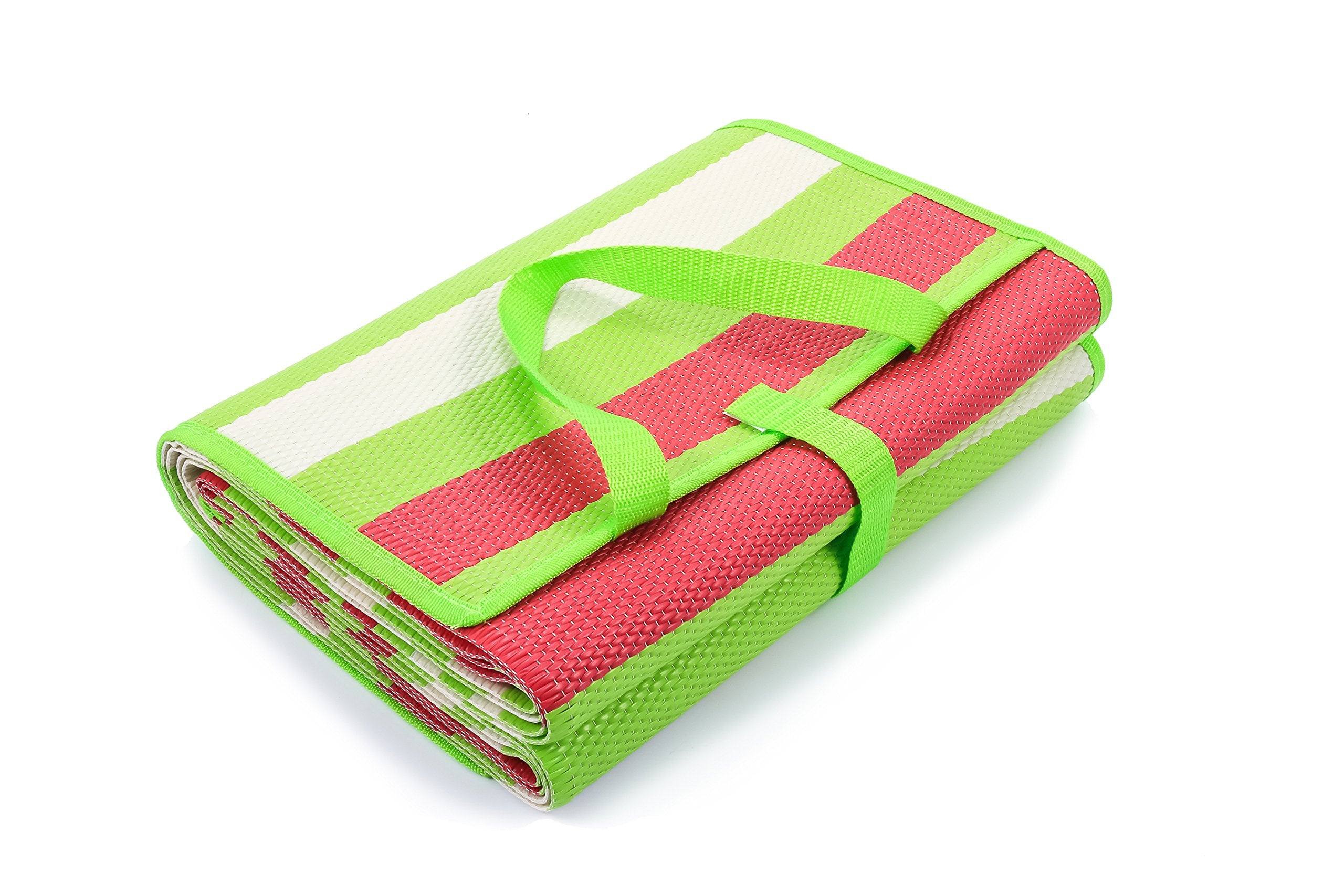 Camco Handy Mat with Strap - Perfect for RV, Picnics, Beaches and Outings - Green/Red - 60" x 78" (42813)