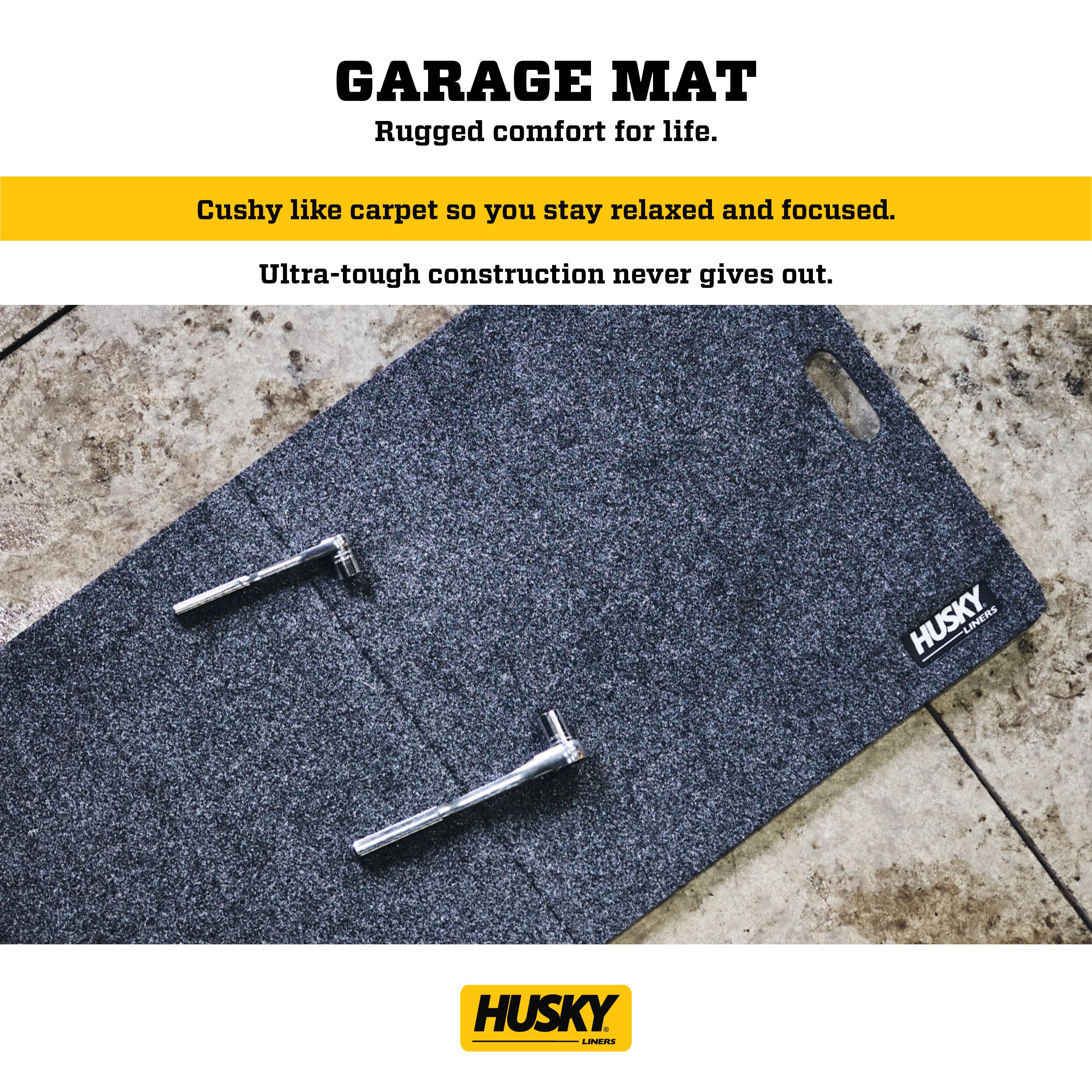 Husky Liners Garage Mat Universal | 2’ X 4’ Foldable & Easy to Store | 1-pc Grey – 11991