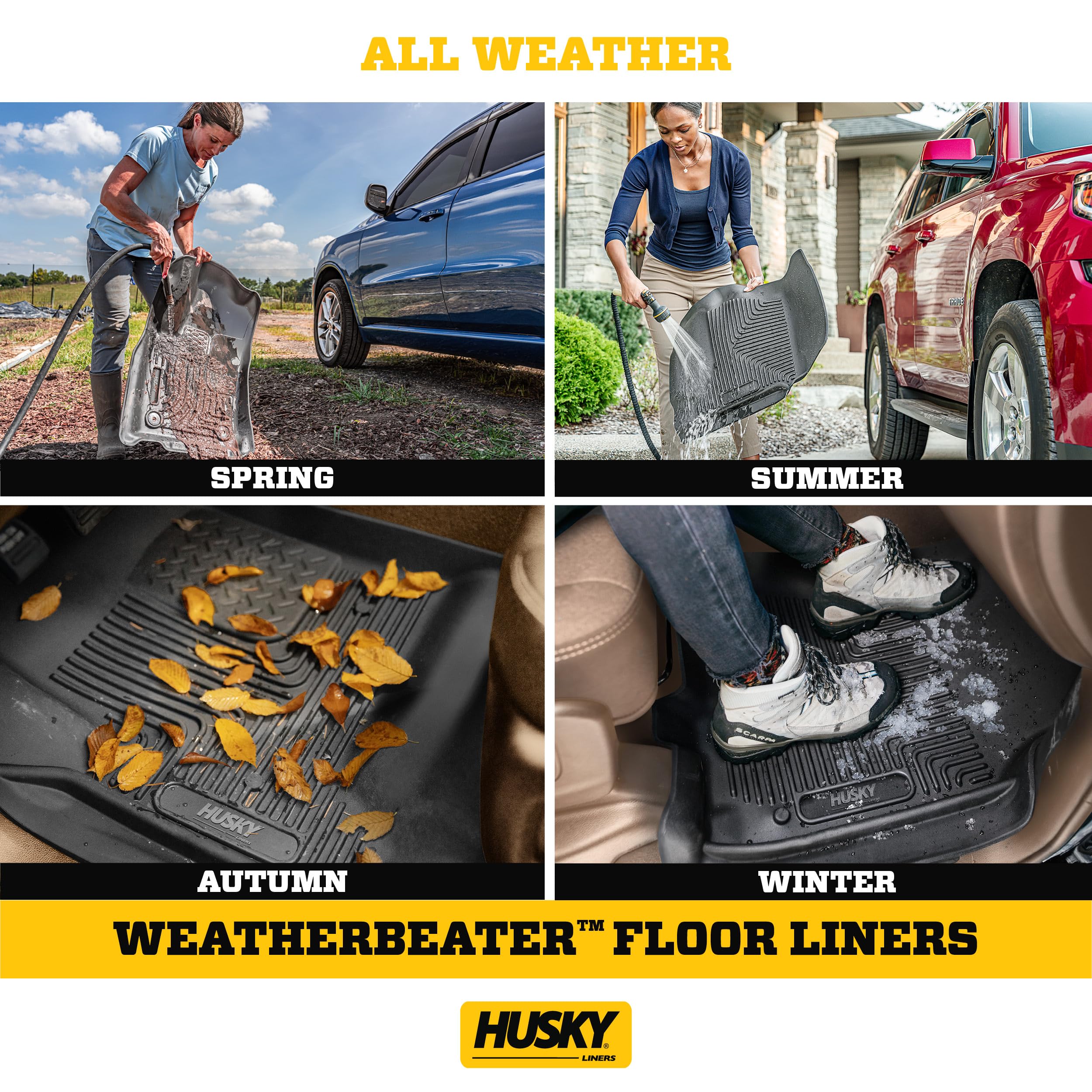 Weatherbeater Husky Liners Floor Mats | Fits 2018-2024 Toyota Camry | 2nd Row, 1-pc Black - 14971
