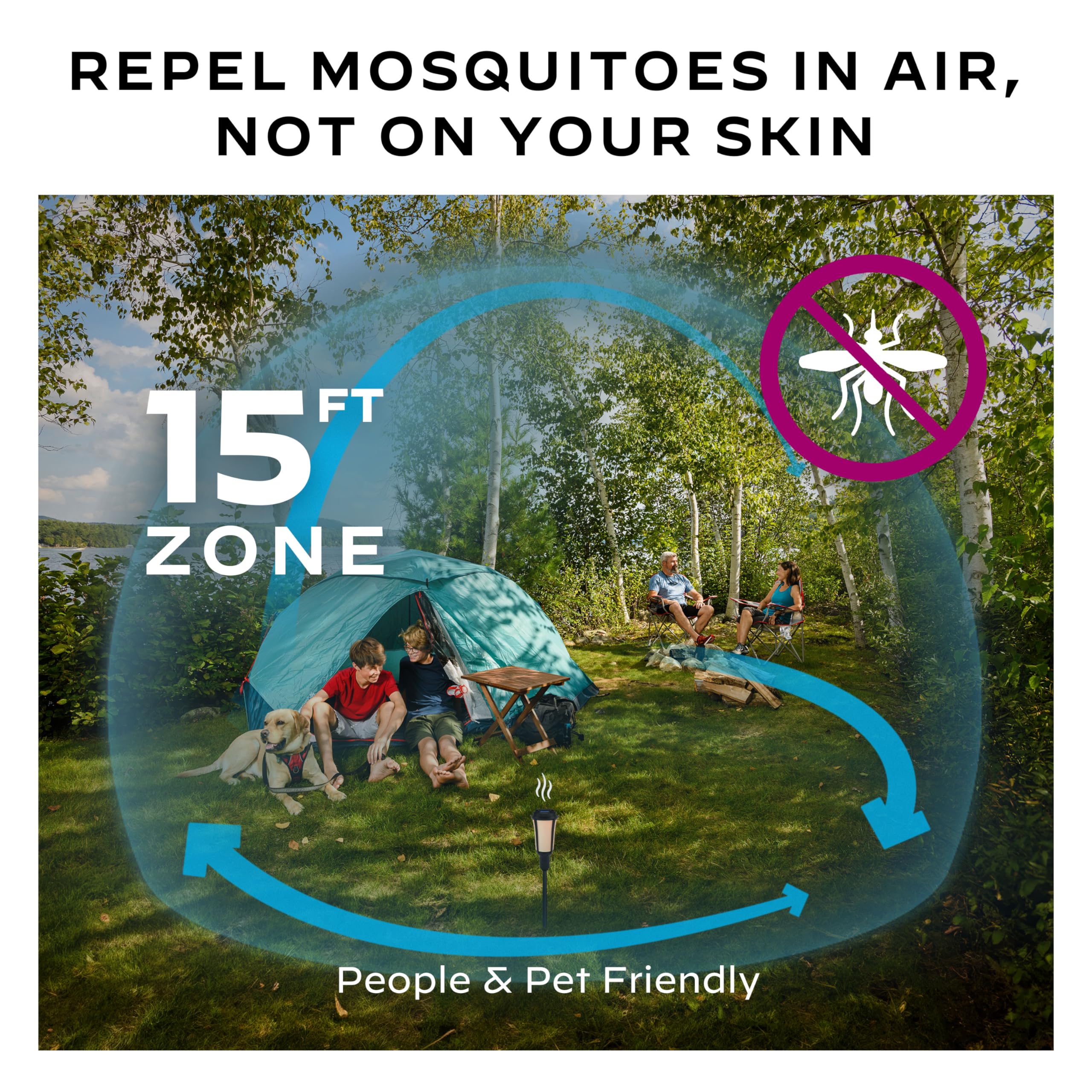 Mosquito Repellent Torch Thermacell; Includes 12-Hour Refill; 15 Foot Zone of Mosquito Protection; Effective Mosquito Repellent for Patio; Bug Spray Alternative; Scent Free