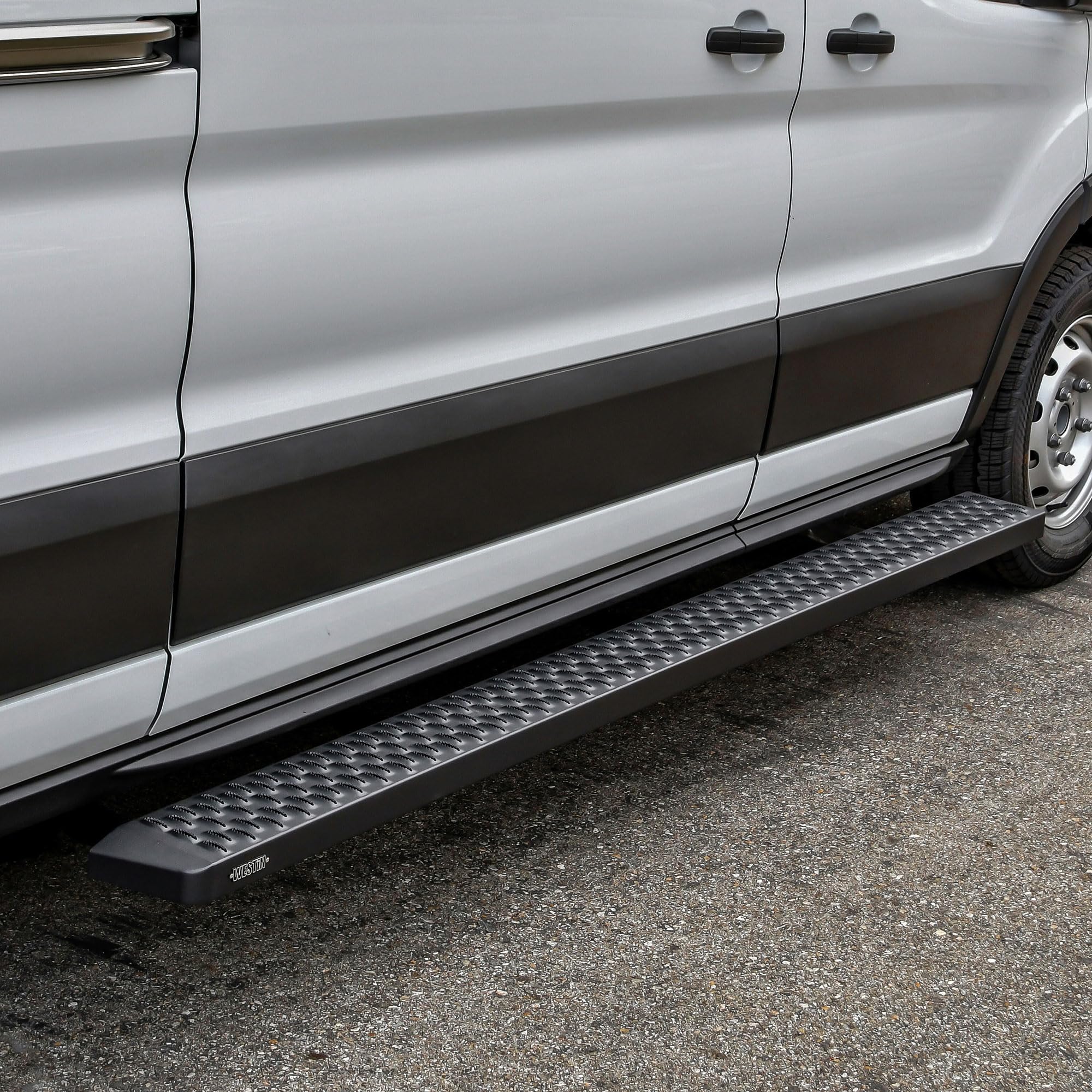 Westin Grate Steps 27-80005 Running Boards fits 2015-2025 Transit Van 150 250 350 (46" Driver Side & 97" Passenger Side) Textured Black Pair