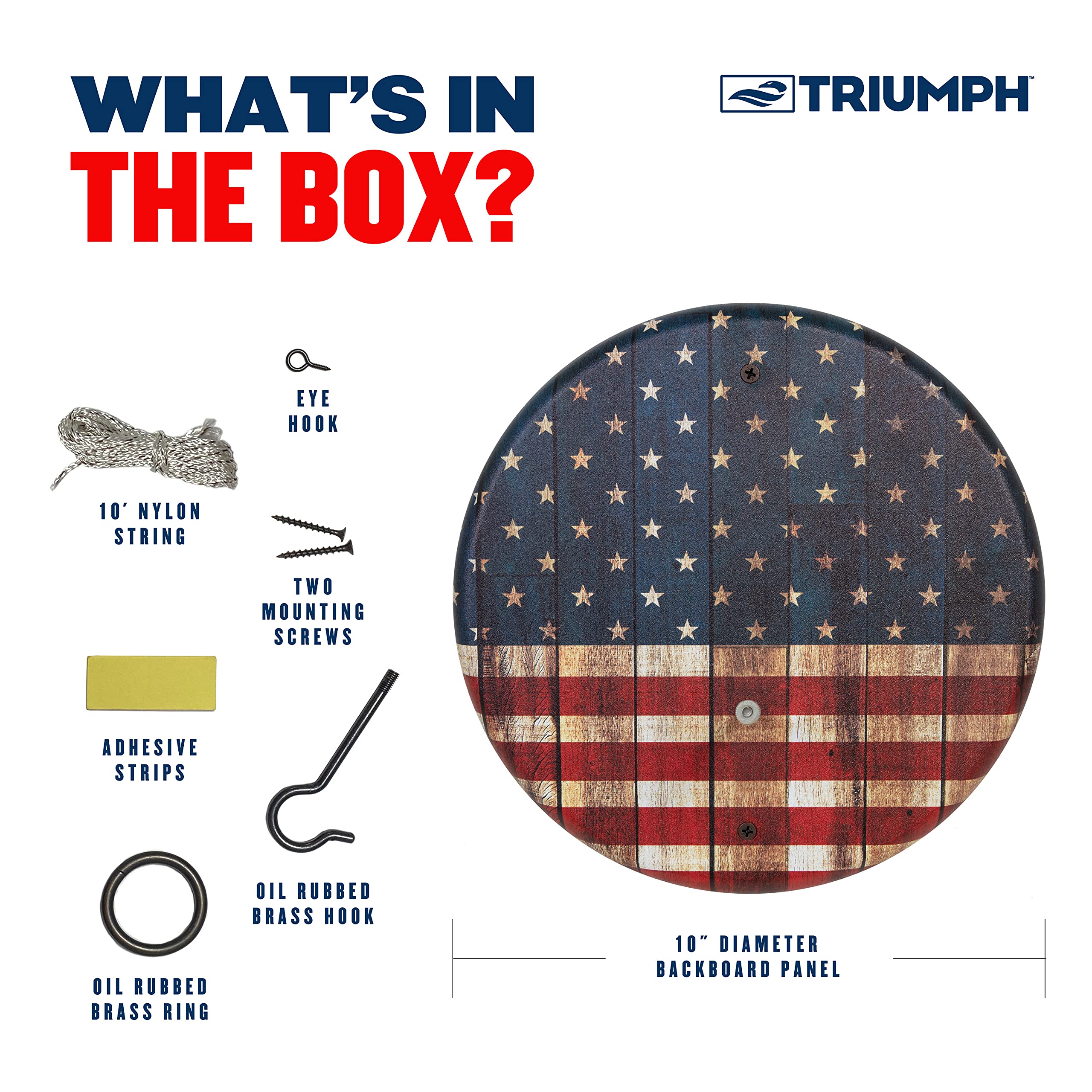Hook and Ring Set Triumph - Wooden Stained and Patriotic Finishes Available