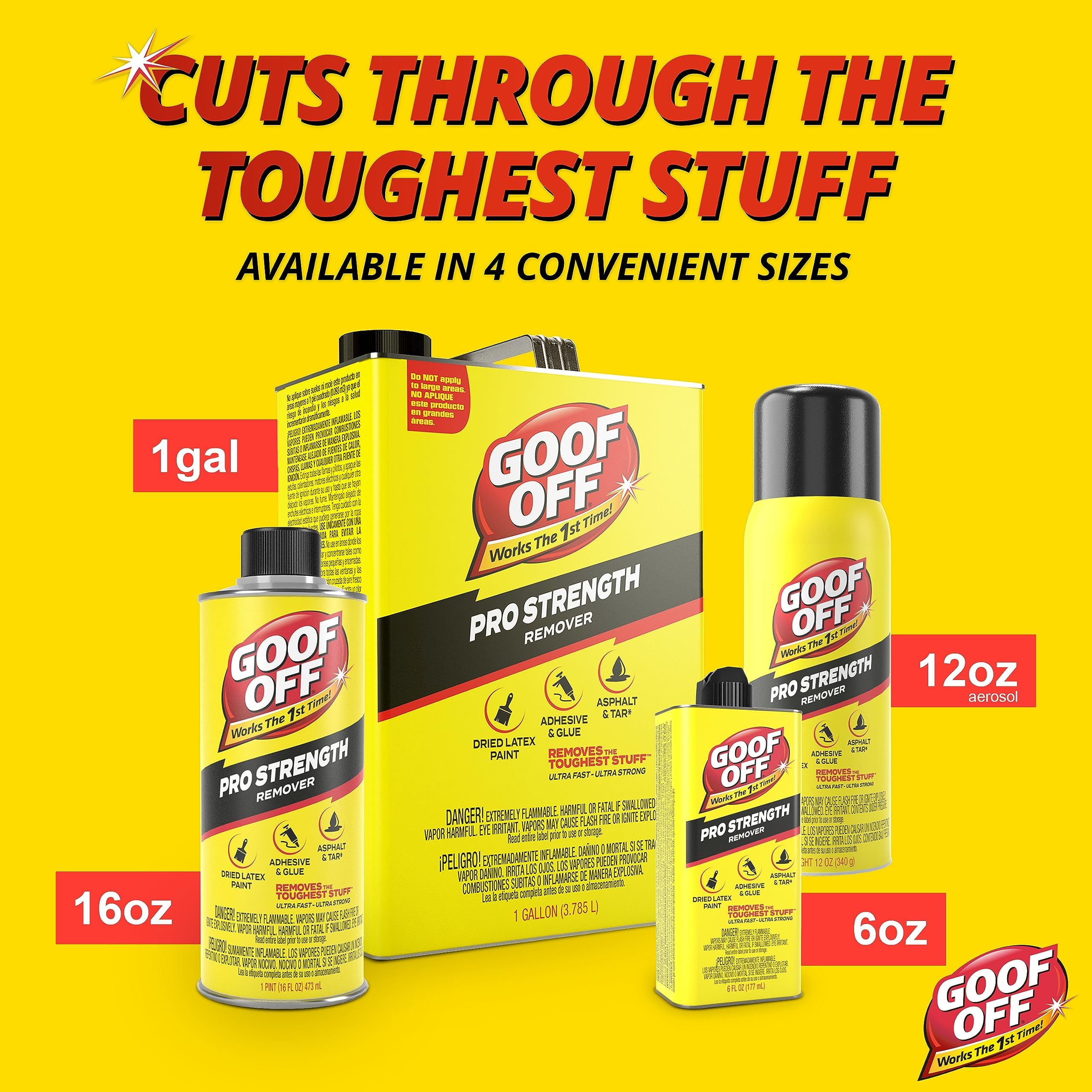 Goof Off FG653 Remover Professional Strength, Pourable 16-Ounce,Liquid