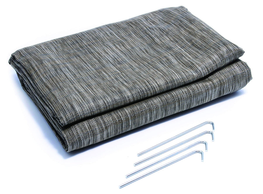 Camco Reversible Durable RV Camper Awning Mat with Carry Bag - Helps Avoids Dirt from Being Tracked - Perfect for Campsites, Beaches, Picnics 7' X 15'- Gray (42812)
