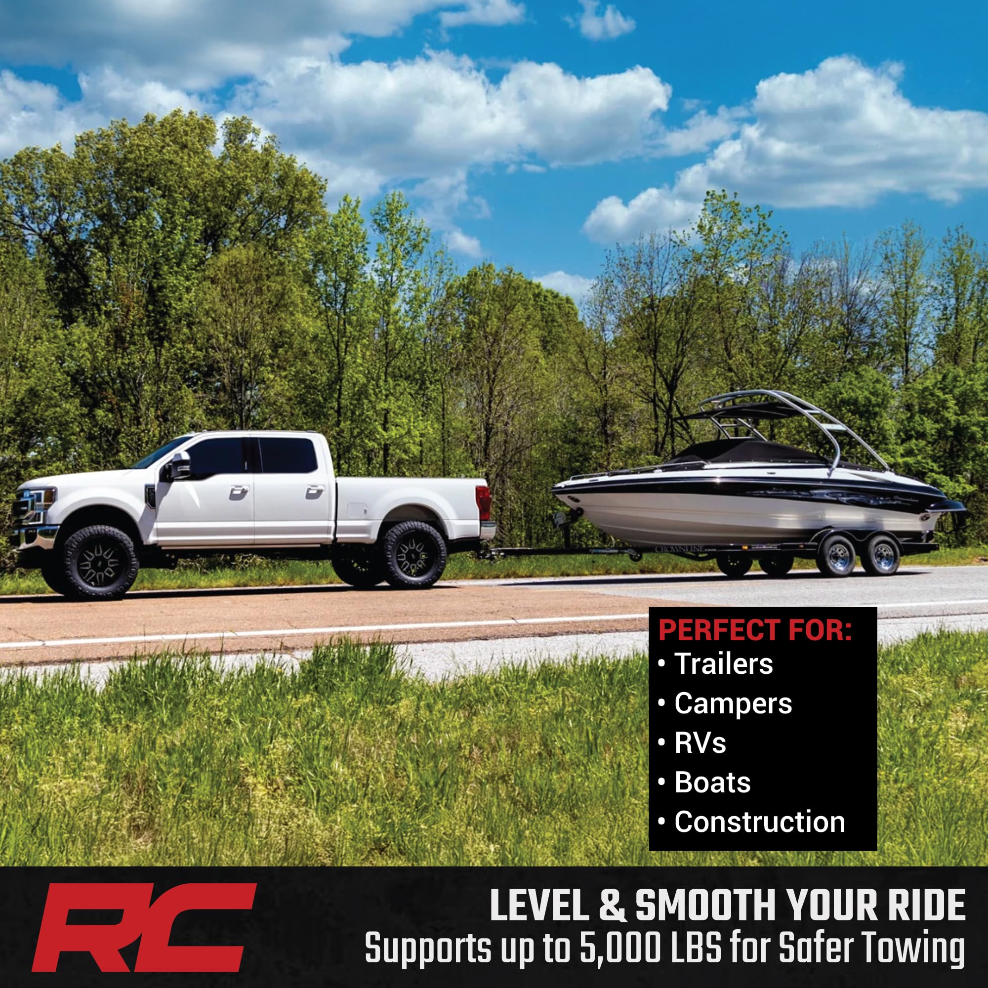 Rough Country Suspension Kit Air Bags with Compressor for Chevy Silverado & GMC Sierra 1500 (2019-2026) - Airbags for Trucks w/Stock Lift