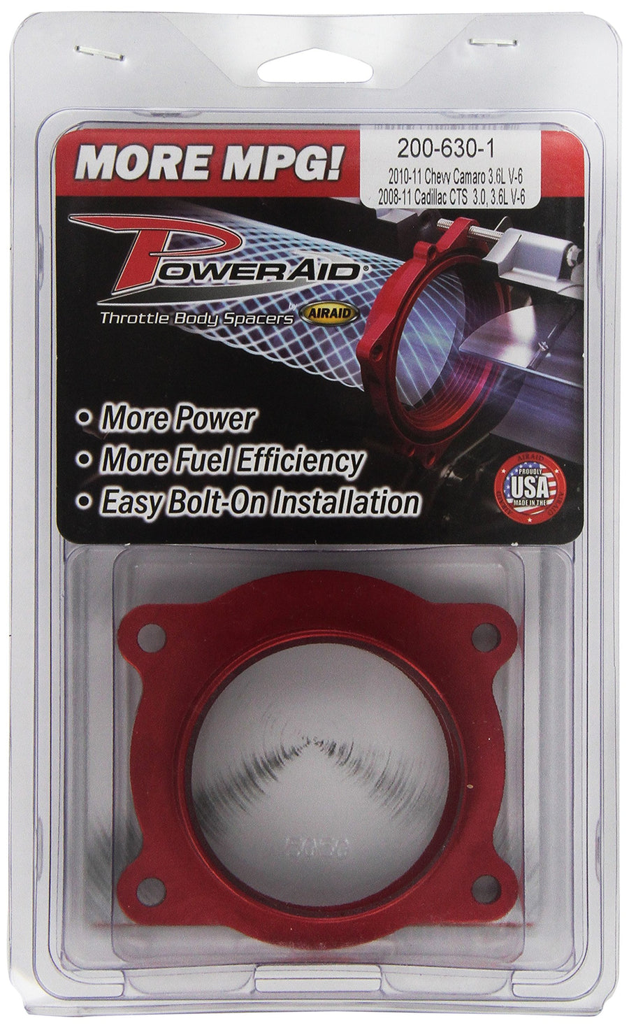Throttle Body Spacer Airaid 200-630-1 PowerAid