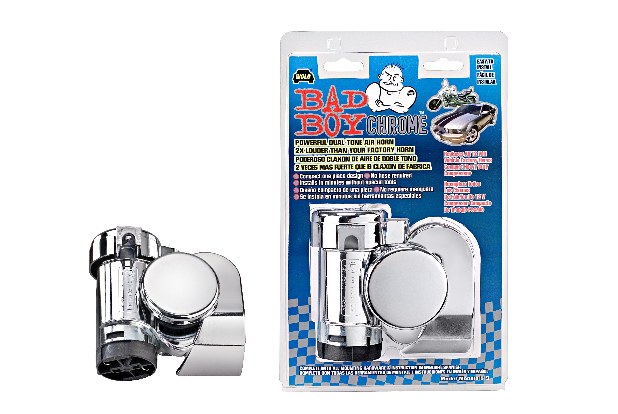 Bad Boy Chrome Wolo (519) Air Horn - 12 Volt