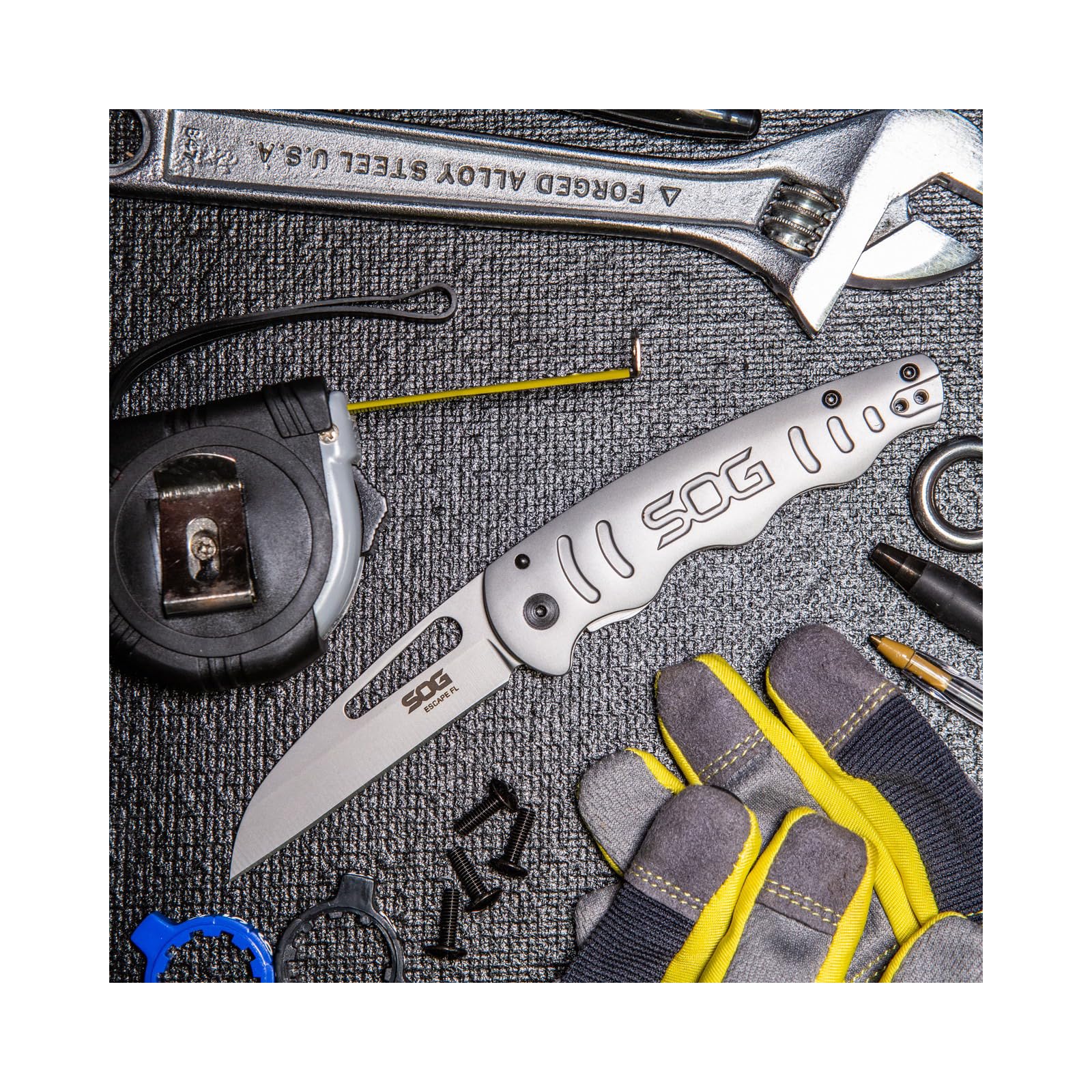 SOG Escape FL Pocket Folding Knife | Professional Entry-Level, All-Metal Construction, Frame-Lock, Reversible Pocket Clip