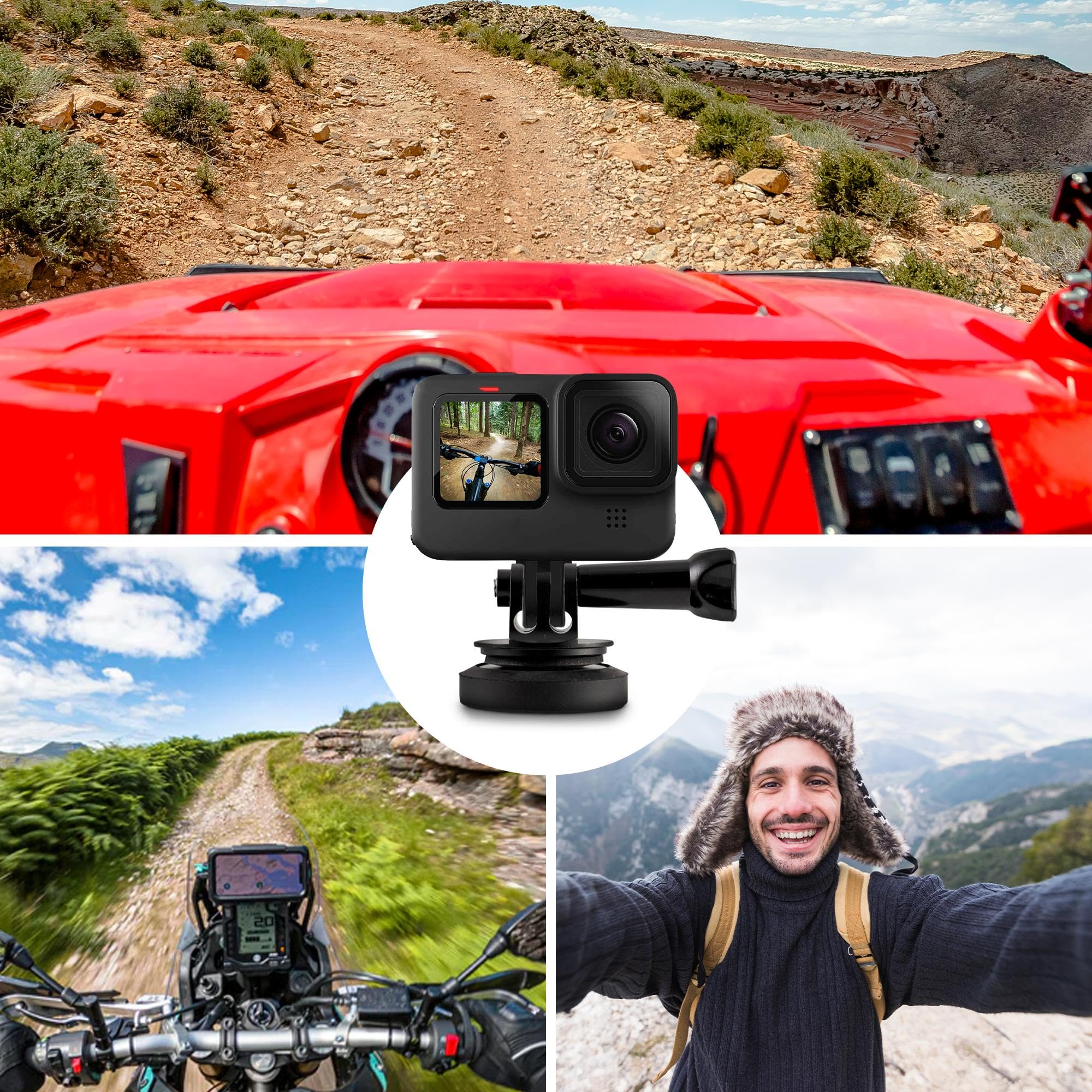 Mob Armor Direct Mag Action Camera - Magnetic Car Mount, Aircraft-Grade Material, Compatible w/GoPro Hero, GoPro Max, DJI Osmo, & Any Action Cameras, Ideal for Off-Road Adventures, Vlogging, & Racing