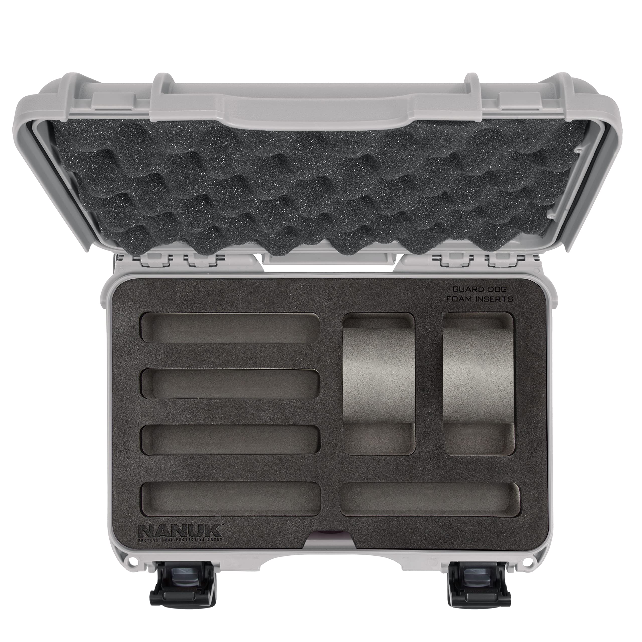 Cases Nanuk w/foam insert for 2 Watches and 5 Knives - Silver 909-2WT5KNI5