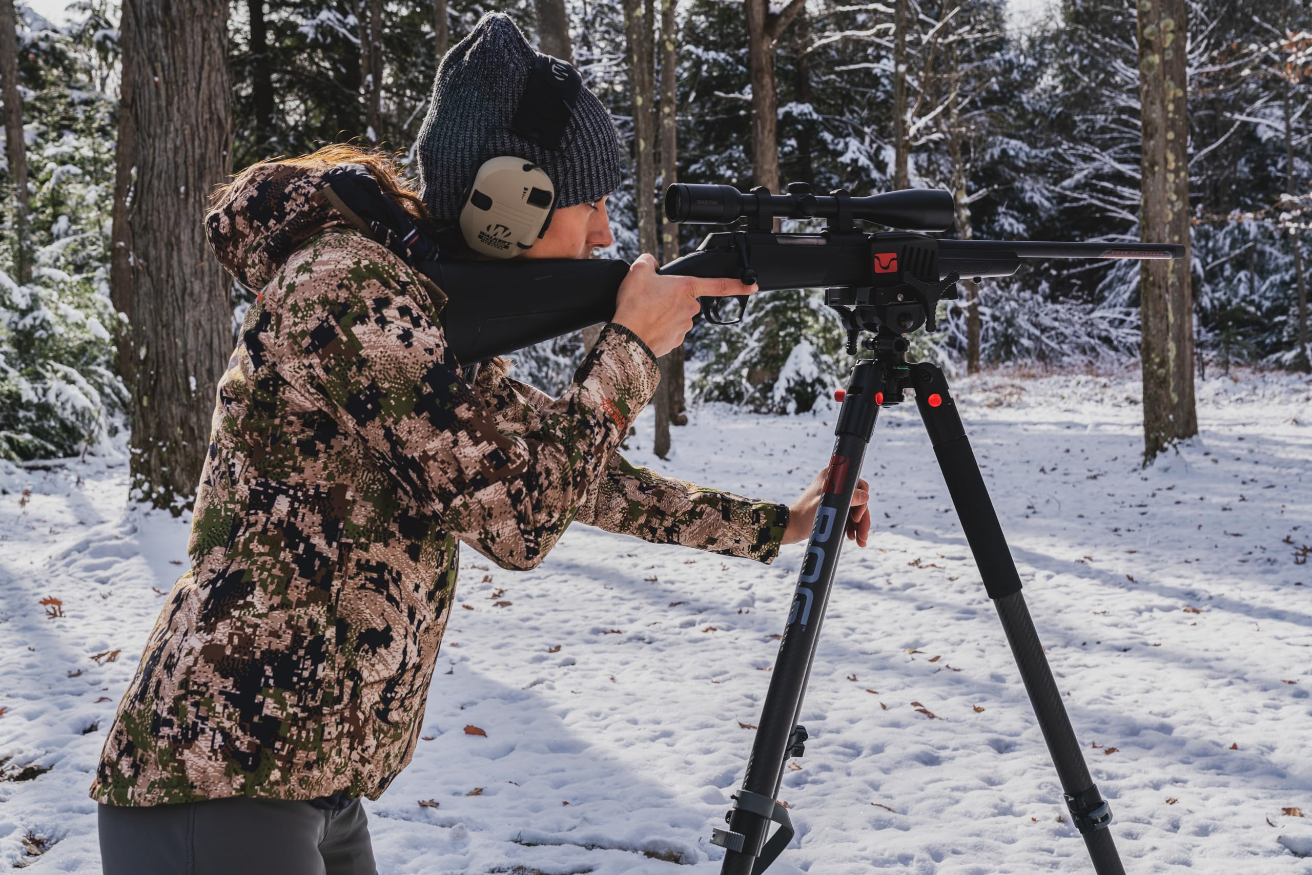 DeathGrip BOG Carbon Fiber Tripod with Durable Frame, Lightweight, Stable Design, Bubble Level, Adjustable Legs, Shooting Rest, and Hands-Free Operation for Hunting, Shooting, and Outdoors