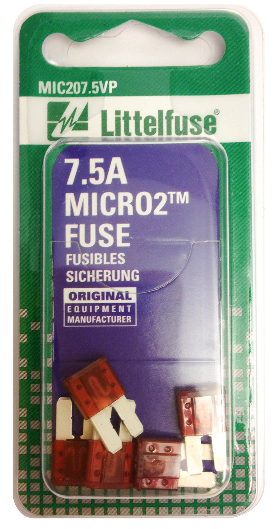 MICRO2 Brown Littelfuse 32V 7.5 Amp Blade Fuse, (Pack of 5)