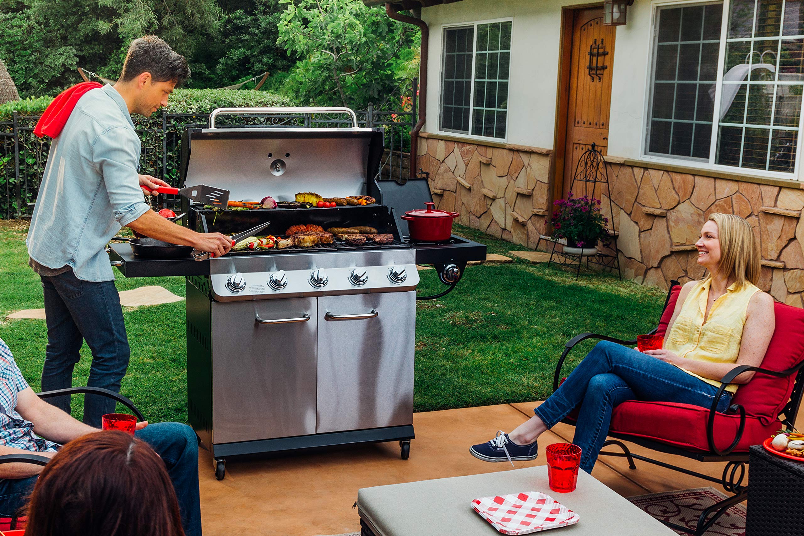 Dyna-Glo Premier DGP552SSP-D 5 Burner Propane Gas Grill, Stainless