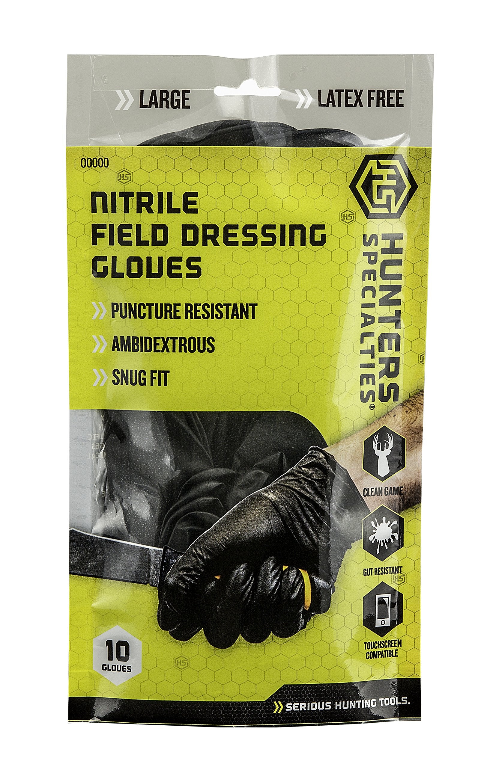 Nitrile Dressing Gloves Hunters Specialties - 10 Pack (5 Pair) | Disposable Dressing Field Processing Gloves for Hunting Cleaning