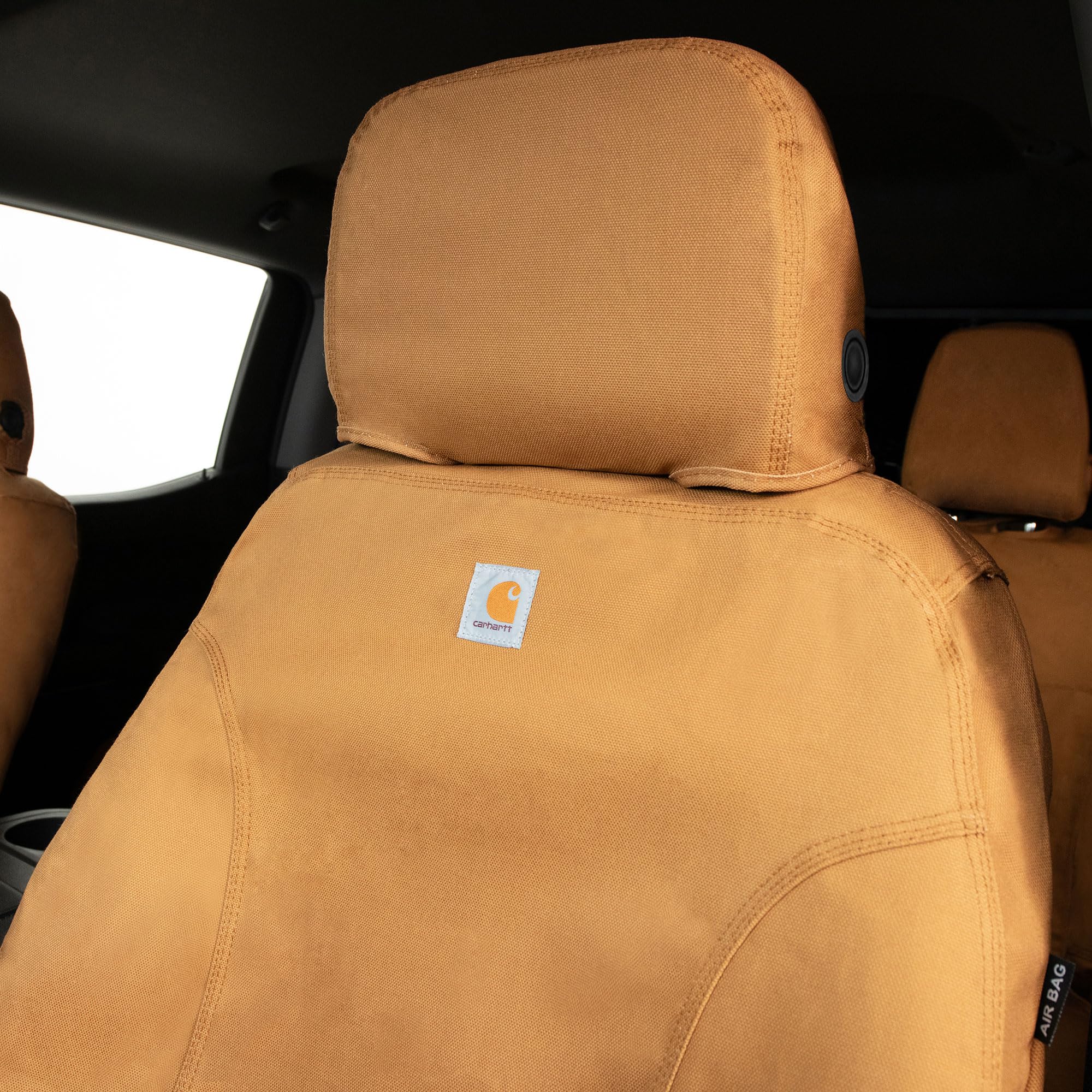 Covercraft Custom Seat Covers Carhartt SeatSaver | Fits 2024 Ford F-750 | 1st Row Bucket Seats, Duck Weave Brown