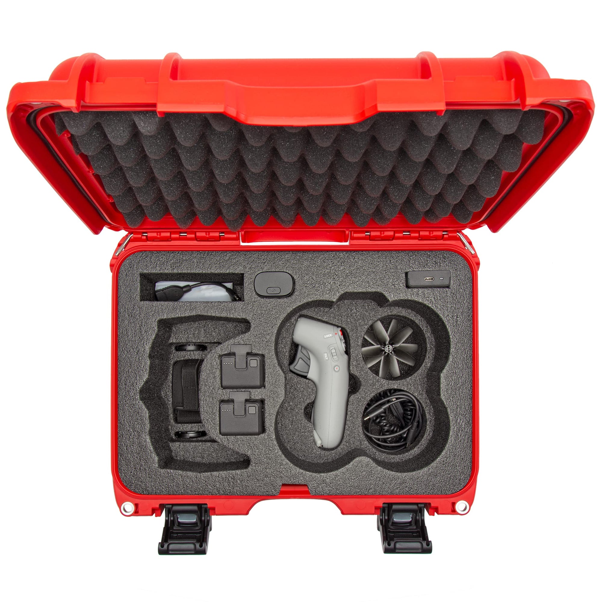 Waterproof Nanuk 915 Hard Case with Foam Insert for DJI Avata FPV Unit, Goggles and Controller - Red