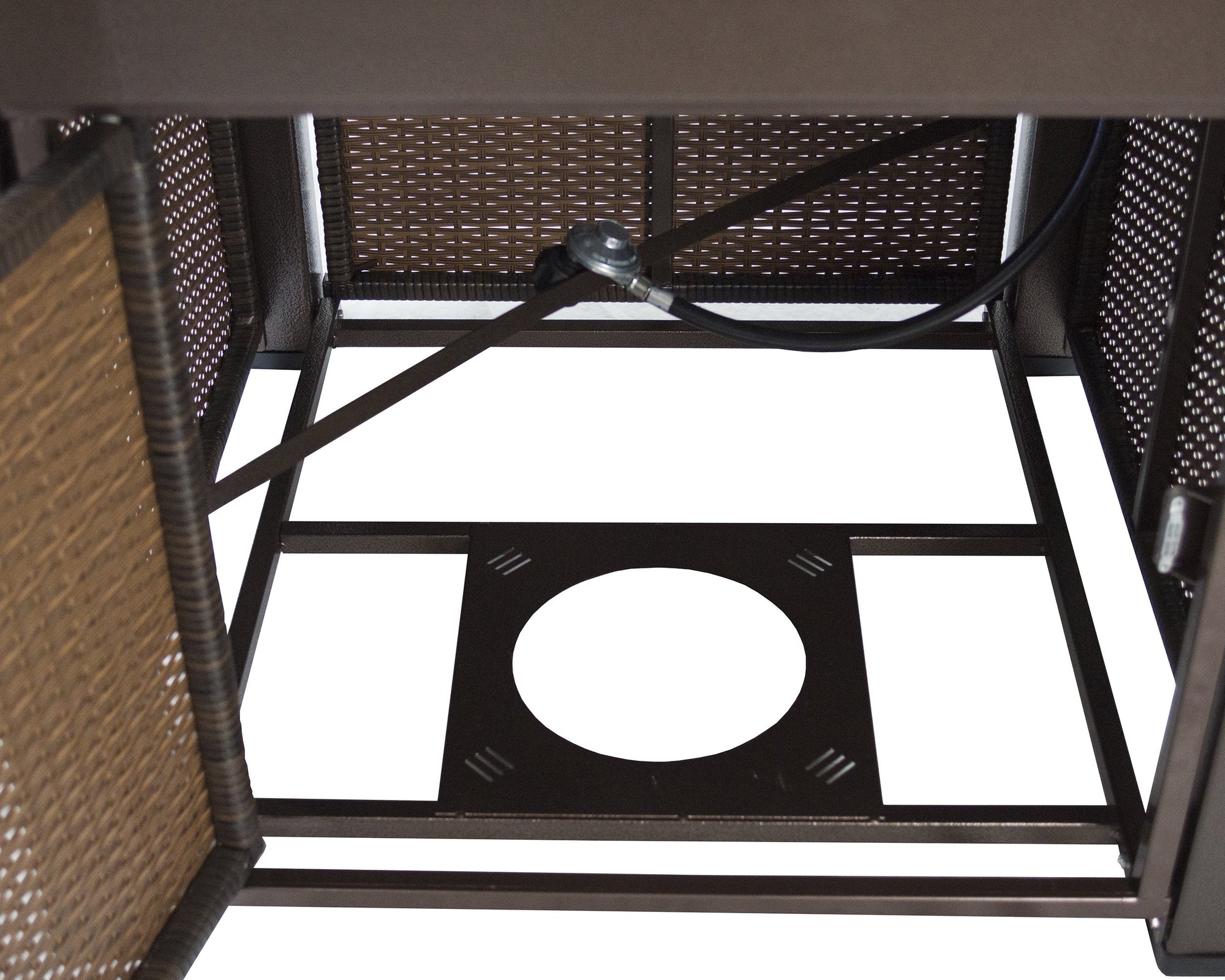 Rio Pleasant Hearth Wicker OFG419T Square Gas Fire Pit Table, 38", white
