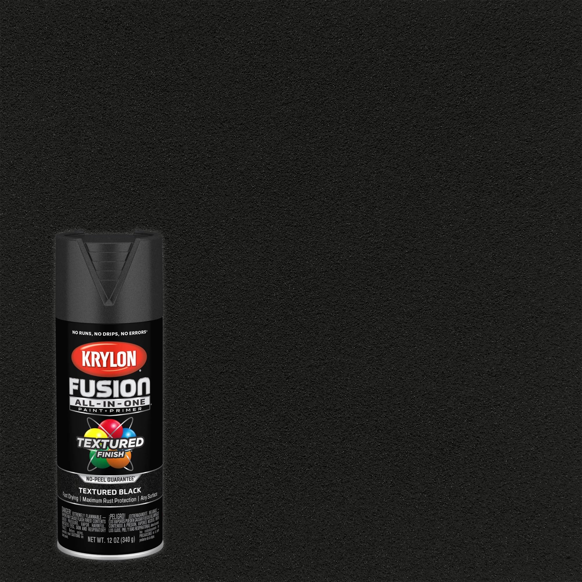 Fusion Krylon All-In-One Adhesive Spray Paint for Indoor/Outdoor Use, 12 oz, Black