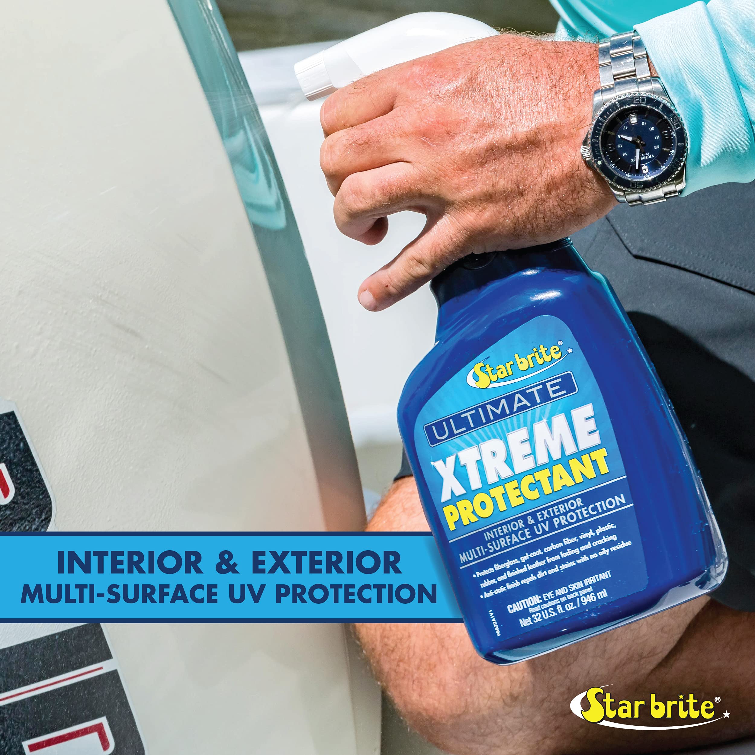 Ultimate Xtreme Protectant STAR BRITE - Superior UV Protection for Fiberglass, Vinyl, Plastic, Rubber, and Leather - Non-Greasy, Anti-Static Finish - 32 OZ (098832)