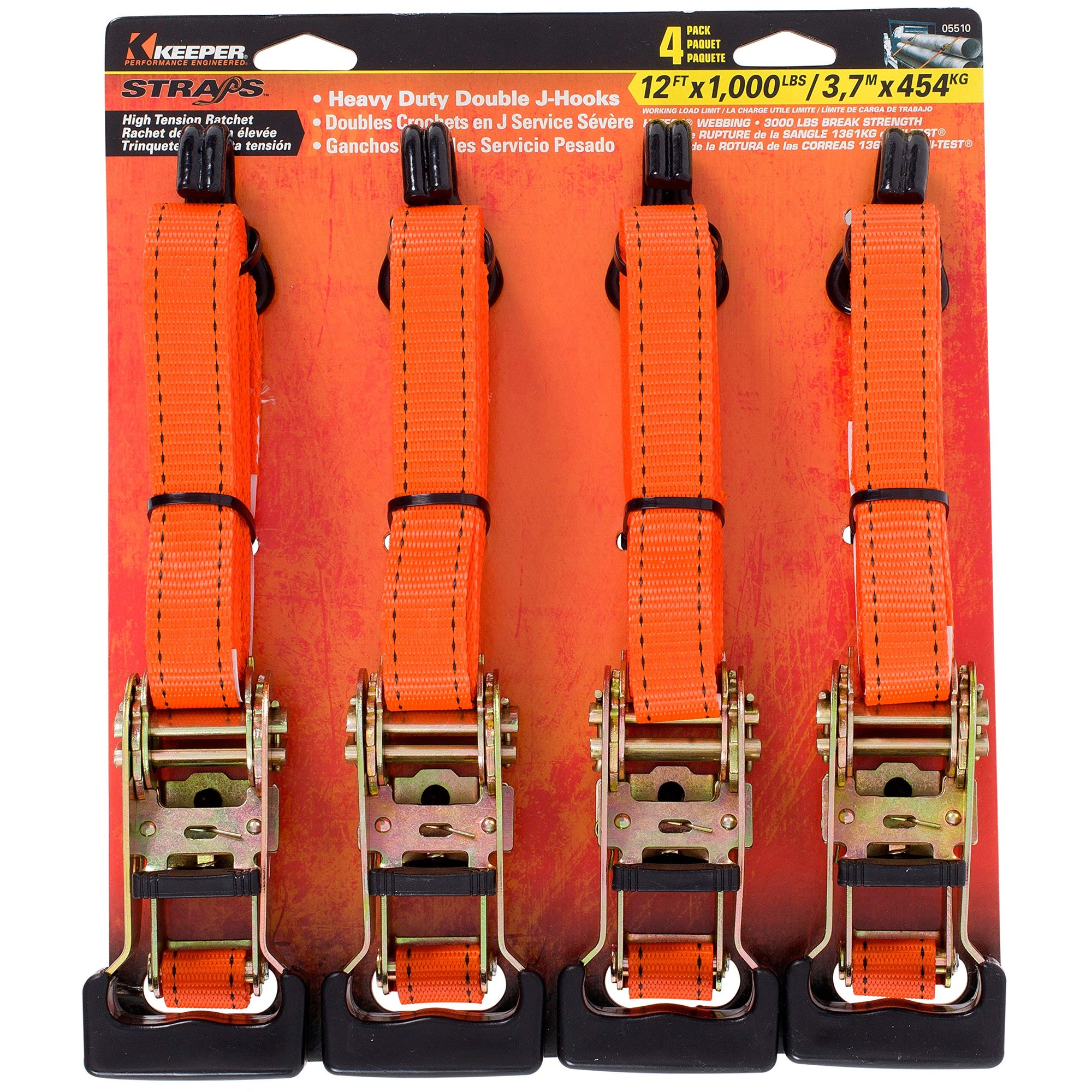 Keeper Hampton Products 05510 4PK 1x12 Ratch Tie Down - Quantity 4
