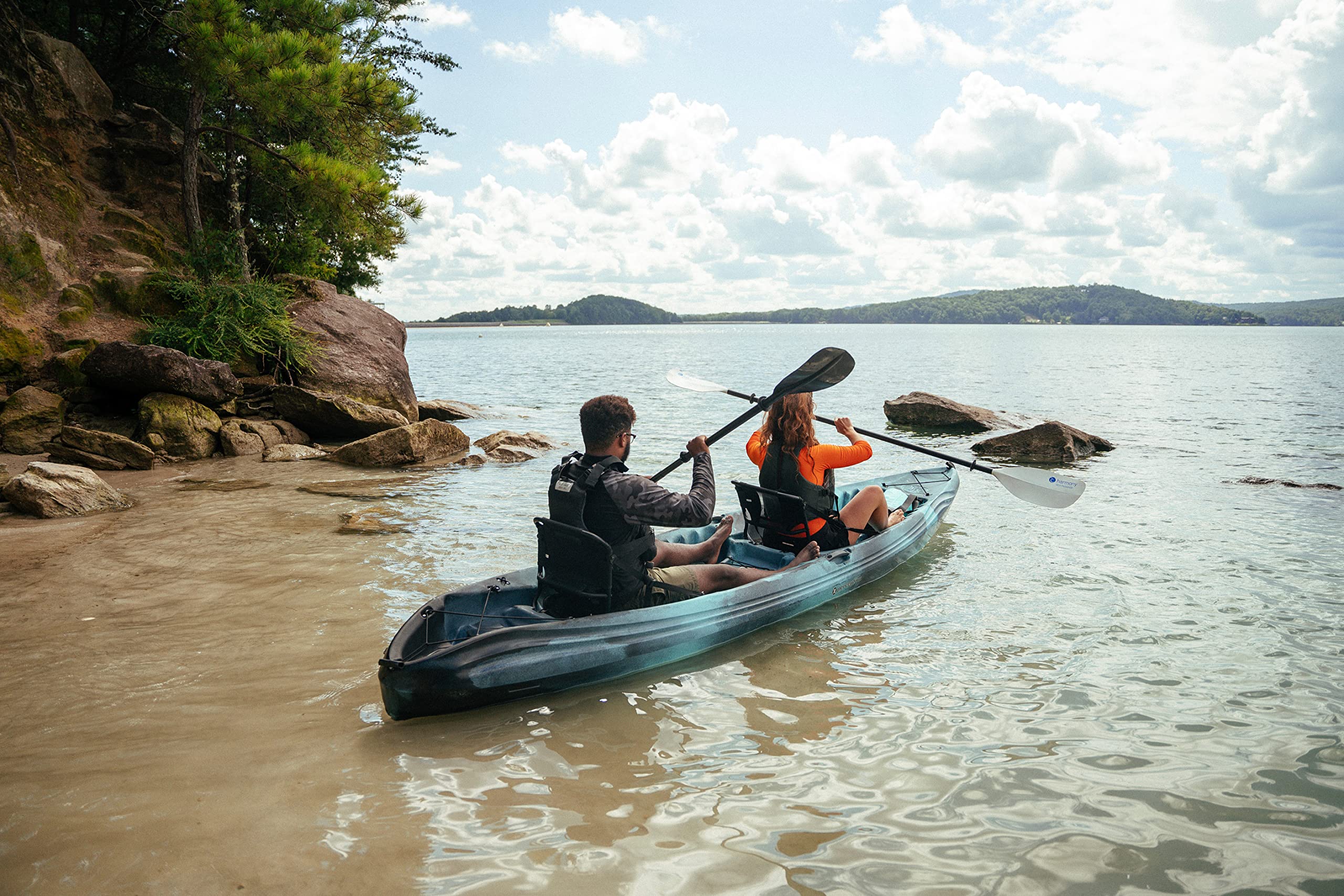 Kayaks Perception - 13.5 Tandem Kayak - Sit on Top - Large Rear Storage with Tie Downs - 13.5 ft - Deja Vu