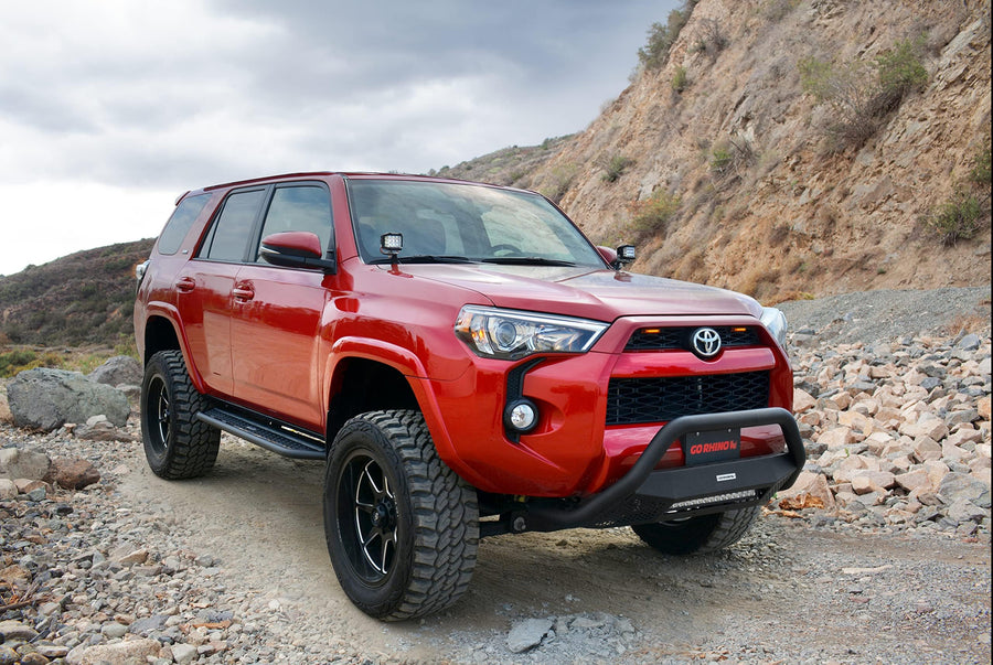 RC4 Bull Bar Go Rhino w/ Hole for 20" Single Row LED Light Bar & Mounting Brackets | Mild Steel, Textured Black | 545660T | Fits 2016 - 2023 Toyota 4Runner