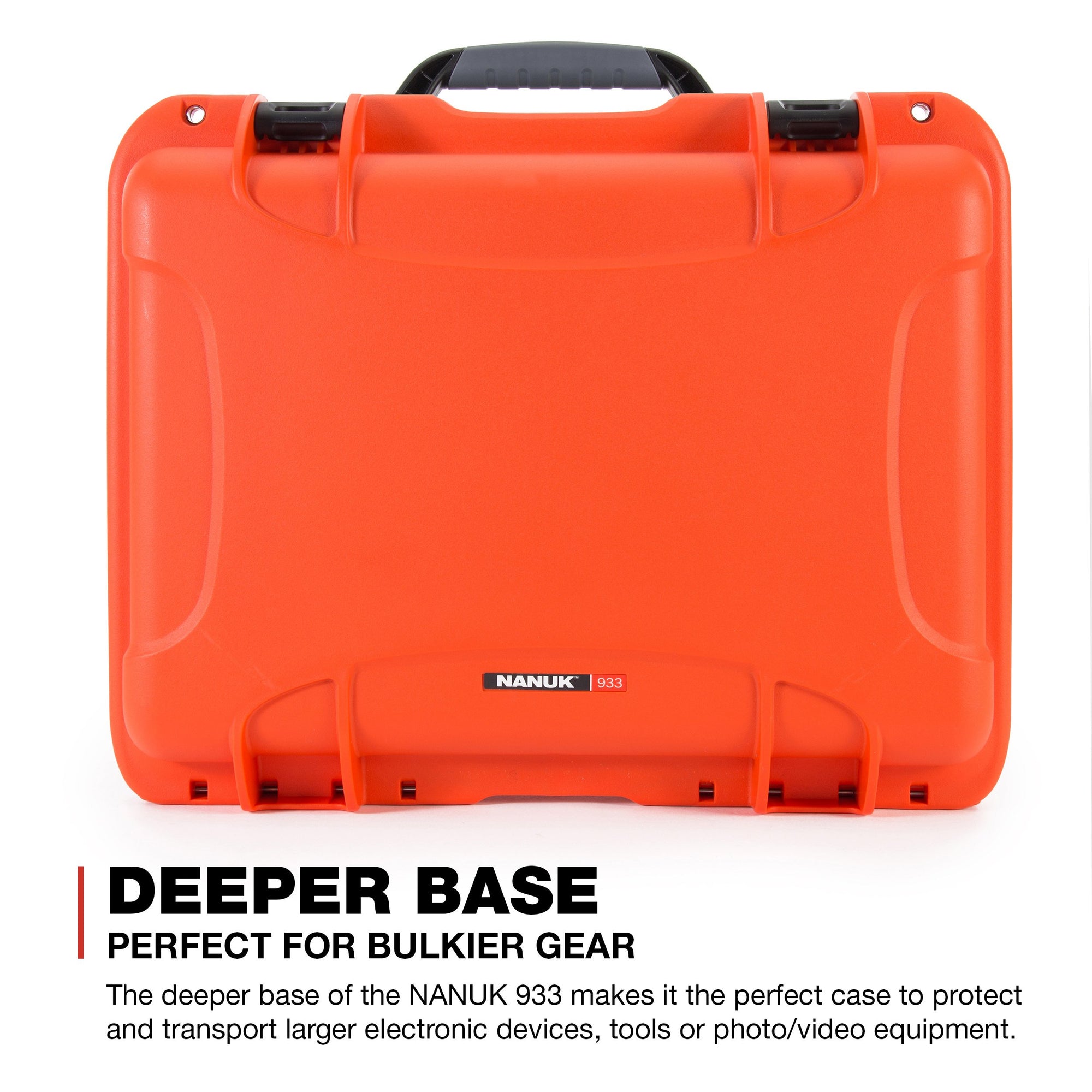 Waterproof Nanuk Hard Case 933 with Padded Dividers - Orange