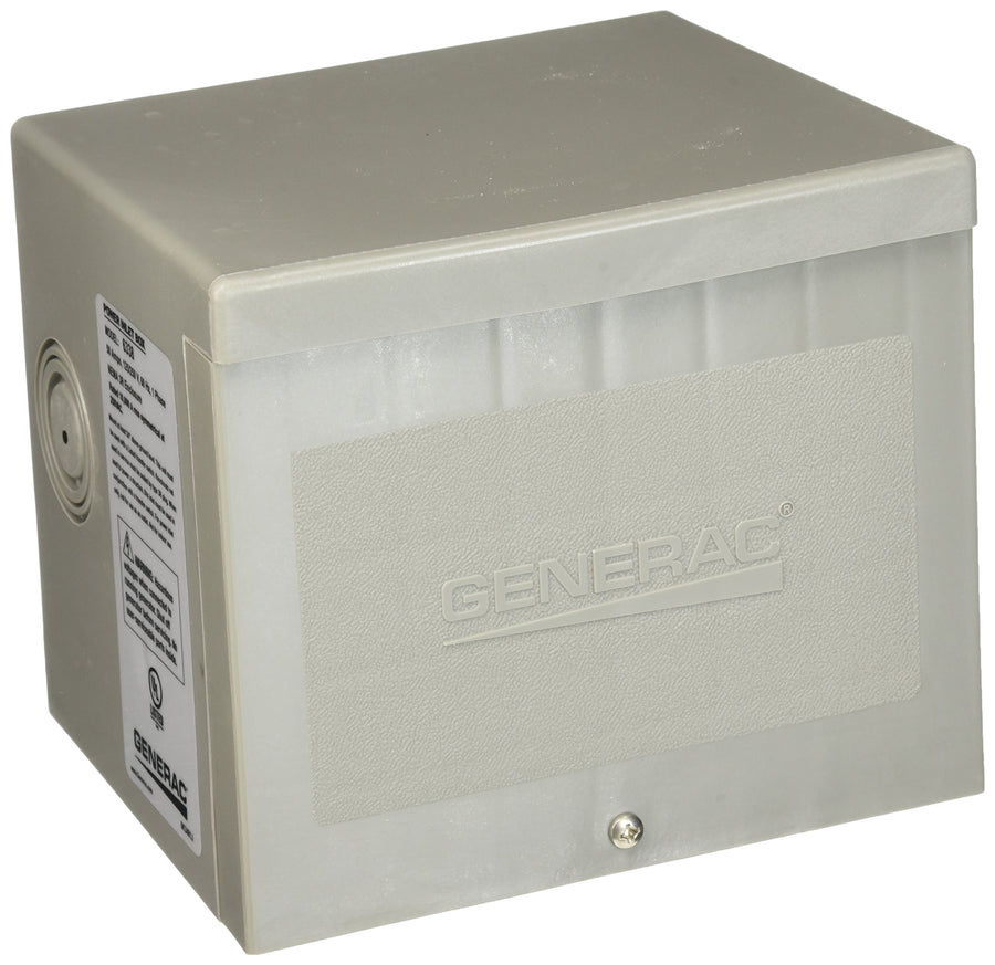 50-Amp Generac 6338 125/250-Volt Raintight Power Inlet Box - Secure Outdoor Generator Connection