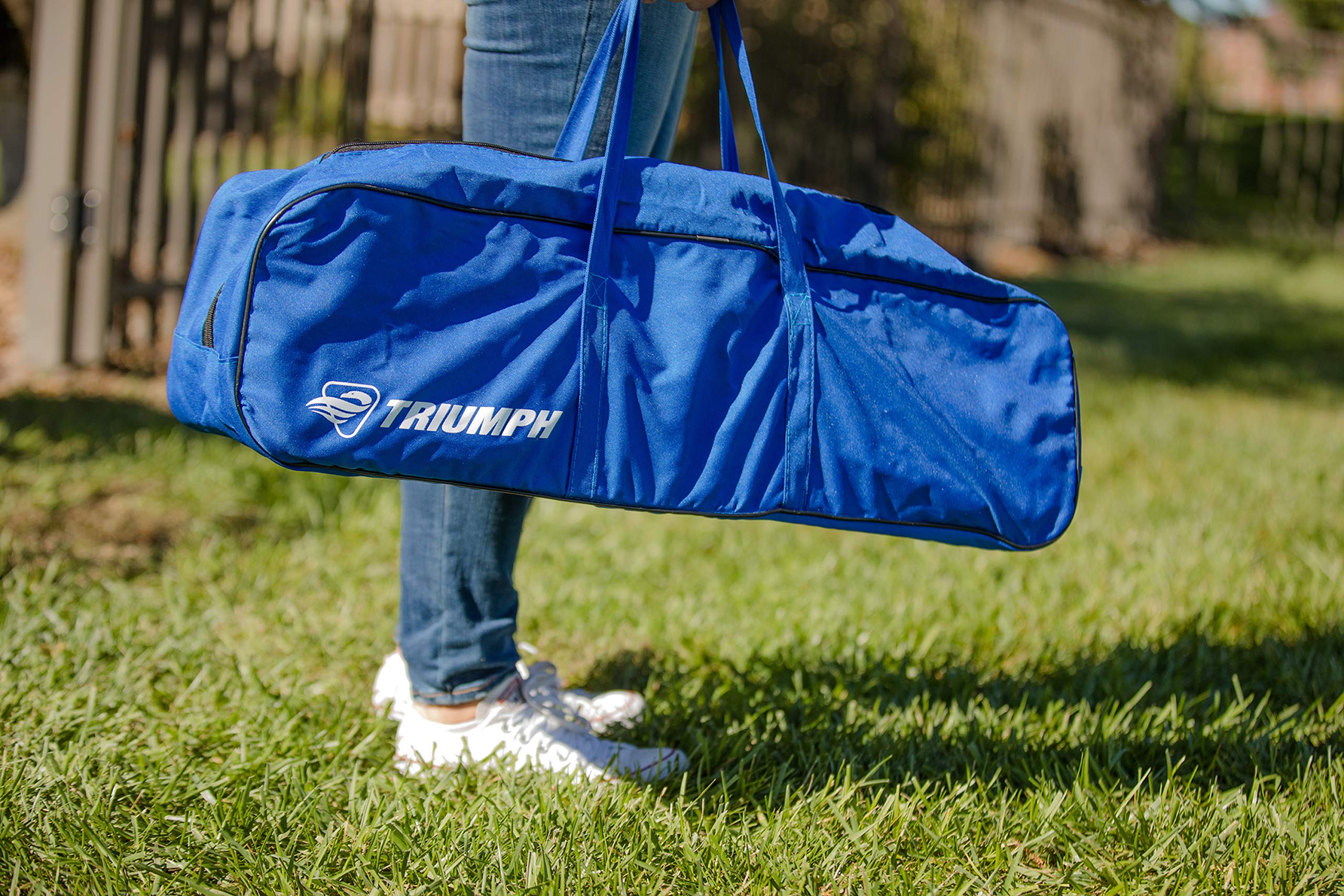 Multi-Sport Triumph Sports Combo Outdoor Game Net Set Includes Volleyball, Badminton, and Pickleball, Blue (35-7510-2)