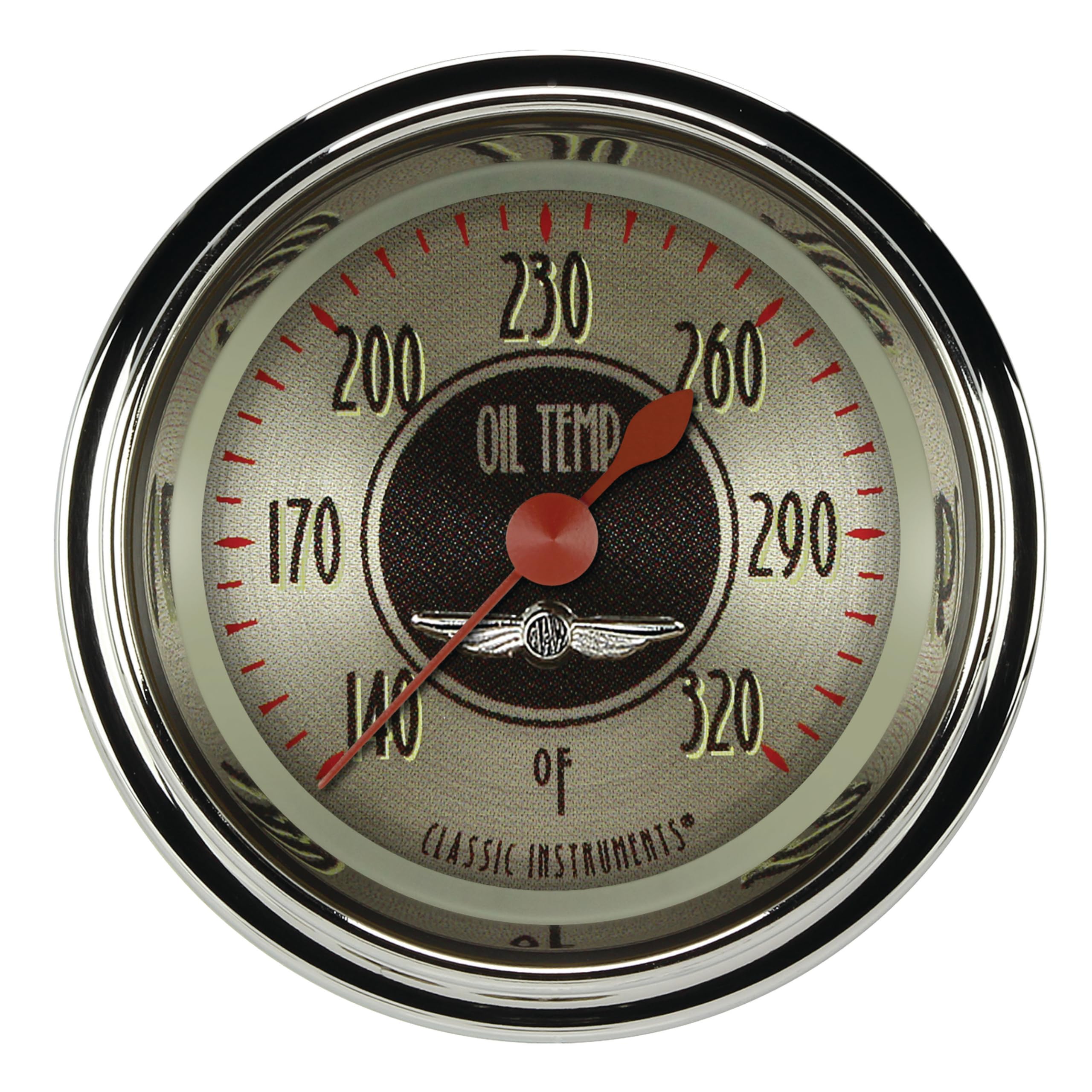 All American Nickel Classic Instruments AN128SHC 2 1/8" Oil Temperature Gauge Full Sweep