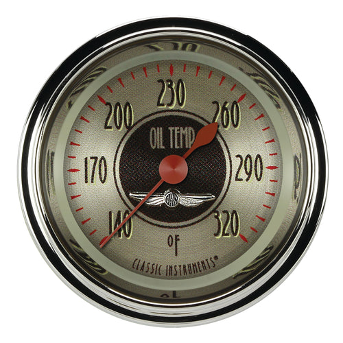 All American Nickel Classic Instruments AN128SHC 2 1/8" Oil Temperature Gauge Full Sweep