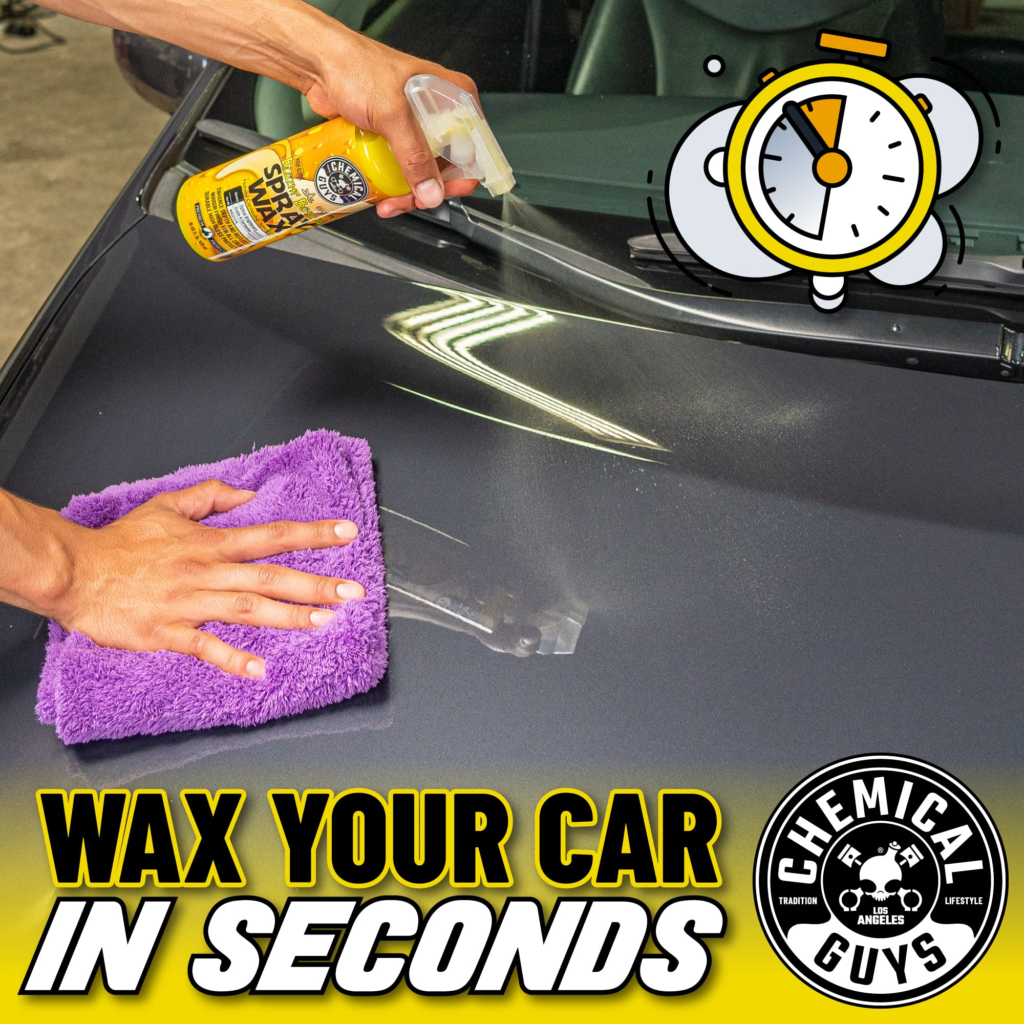 Chemical Guys Blazin' Banana Spray Wax - Carnauba Car Wax Spray for High Gloss Shine and Protection, Safe for Cars, Trucks, SUVs, RVs, and More - 16 oz