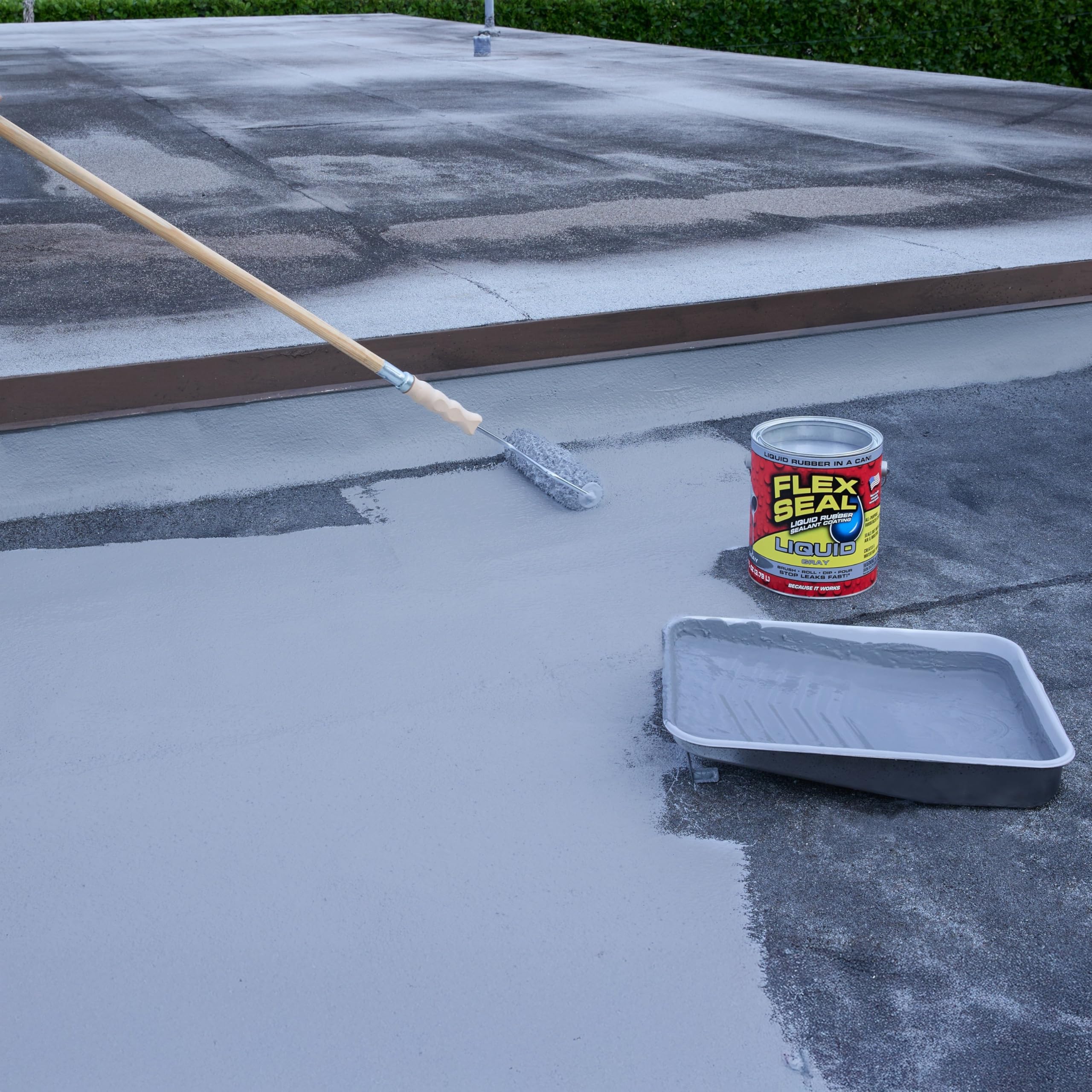 Liquid Rubber Flex Seal, Waterproof, Flexible, Breathable, and UV Resistant Coating Sealant, Roof Repair, Basements, RV, Campers, Trailers, Marine, EPDM, Masonry, 1 Gallon, Gray