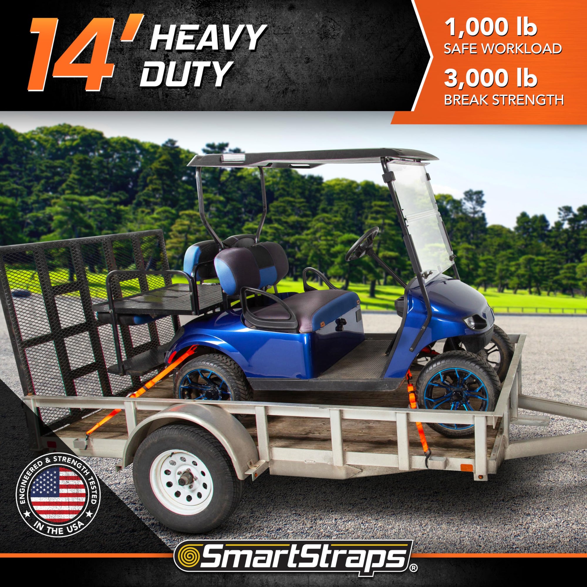 CarbonX Ratchet Tie Downs SMARTSTRAPS - 249 14' 3000lb 4 Pk