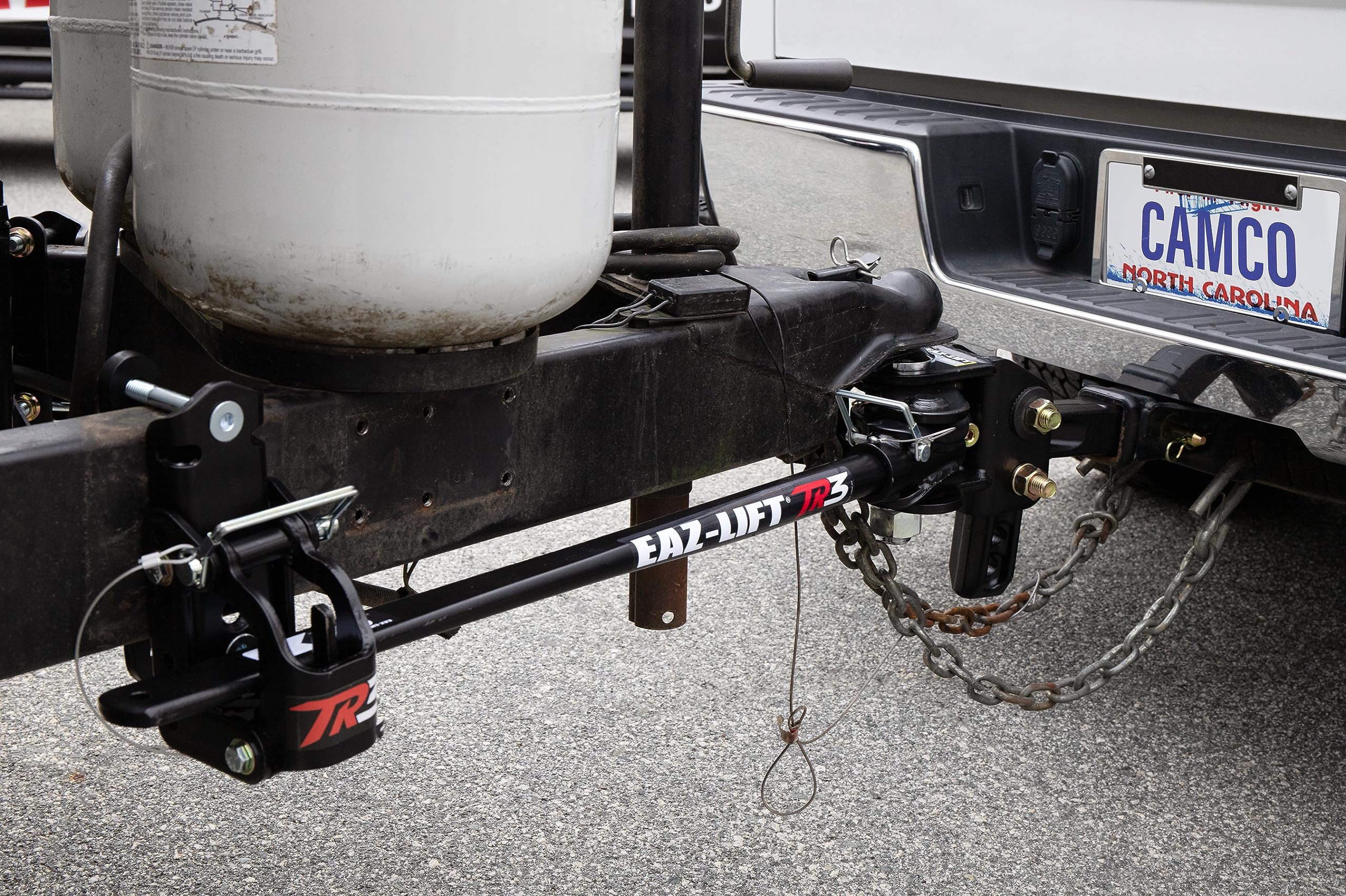 Eaz-Lift Camco TR3 800lb Weight Distribution Hitch Kit - Features 1,000lb Max Tongue Weight Rating, Pre-Installed 2-5/16-inch Hitch Ball, and Adjustable Sway Control - (48904)