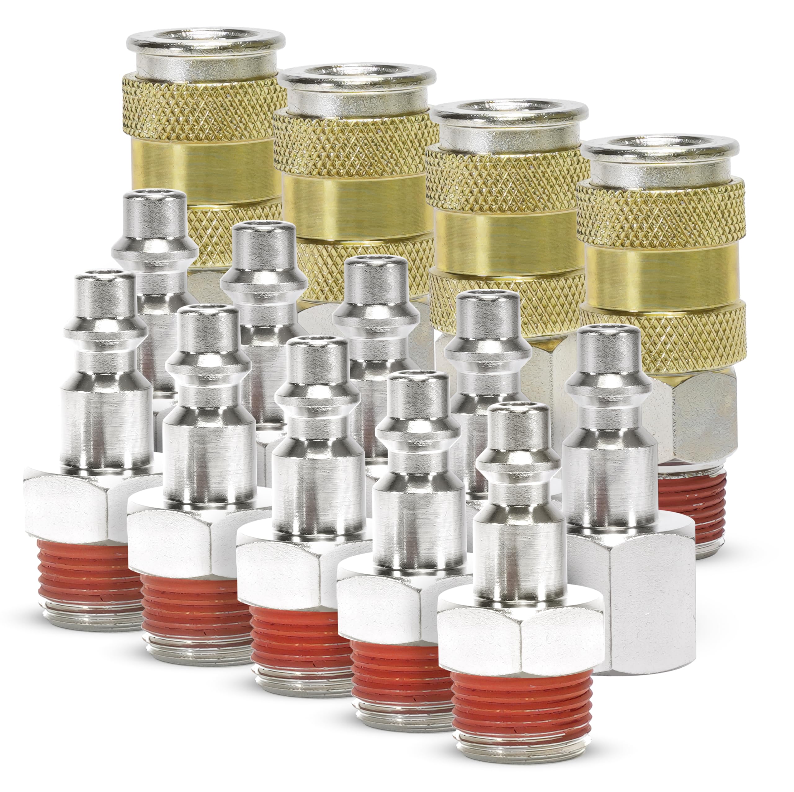 High Flow Couplers 3/8" NPT M (2) & F (2), Quick Connect Studs 3/8" M (5) & F (5), NO LOGO