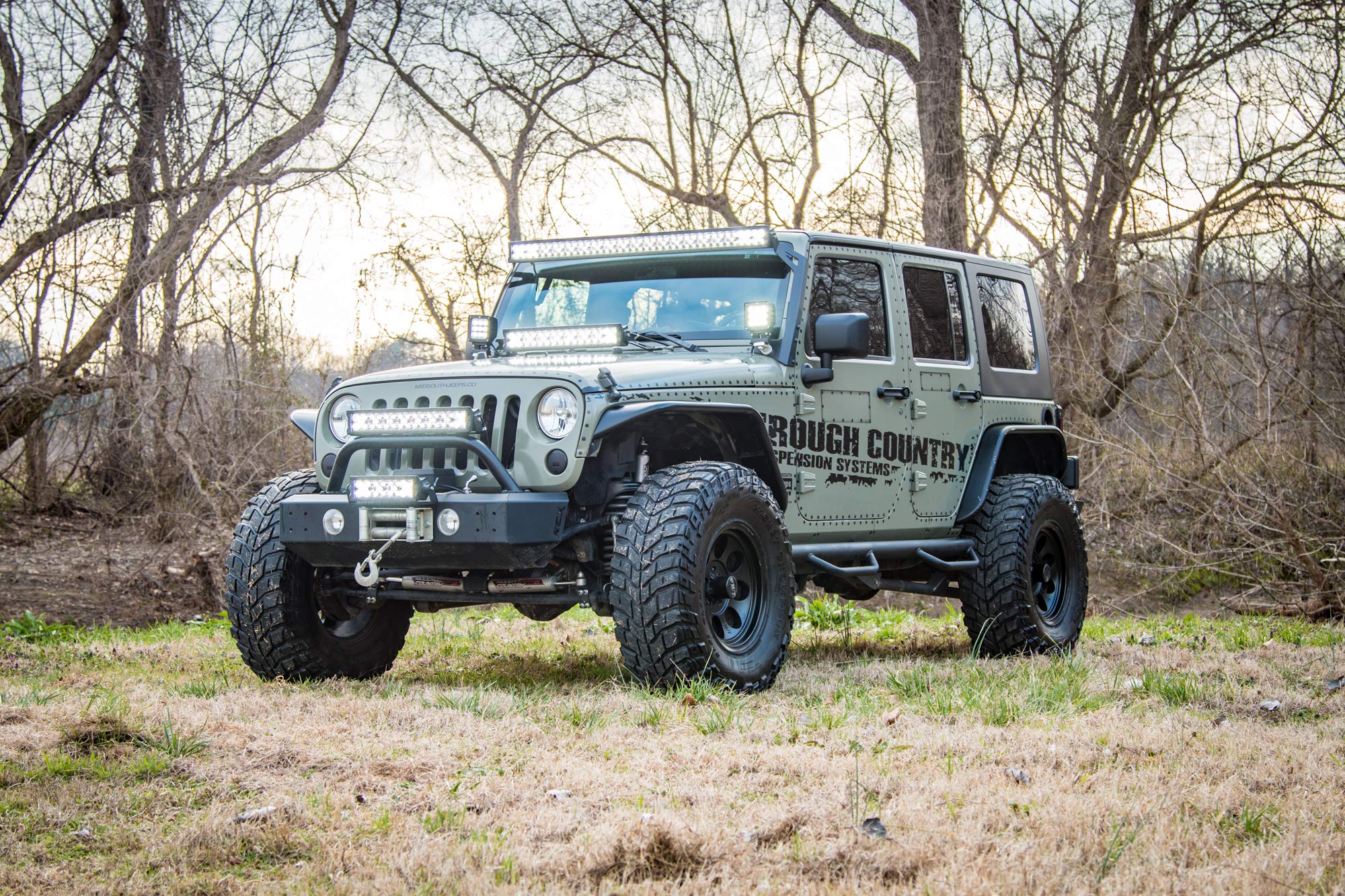 50" Rough Country LED Upper Windshield Mounts for 07-18 Jeep Wrangler JK - 70504