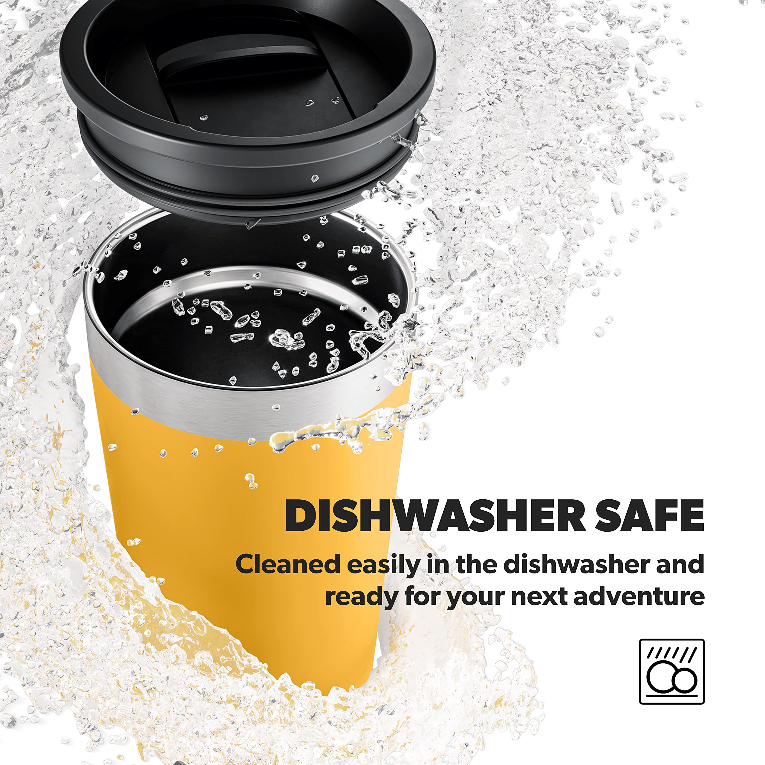 Thermo Dometic Tumbler, Stainless Steel, Vacuum Insulated with Splash Resistant Press-fit Function Lid (Mango, 10 Oz)