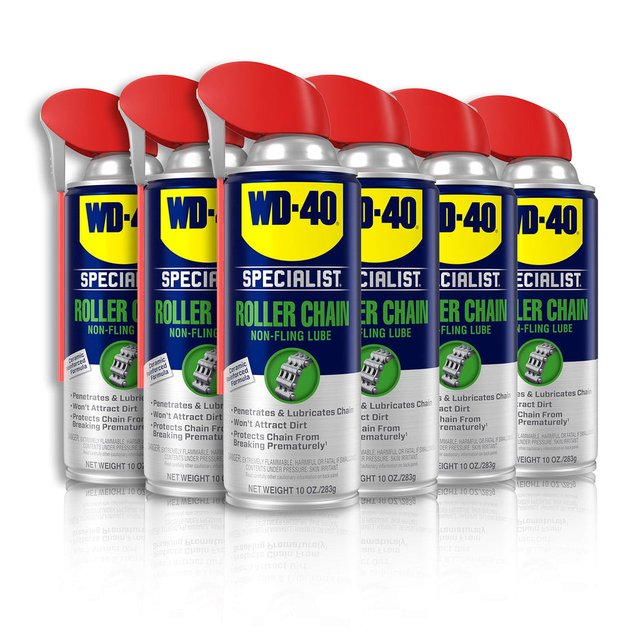 WD-40 Non-Fling Specialist Roller Chain Lubricant, 10 OZ [6-Pack]