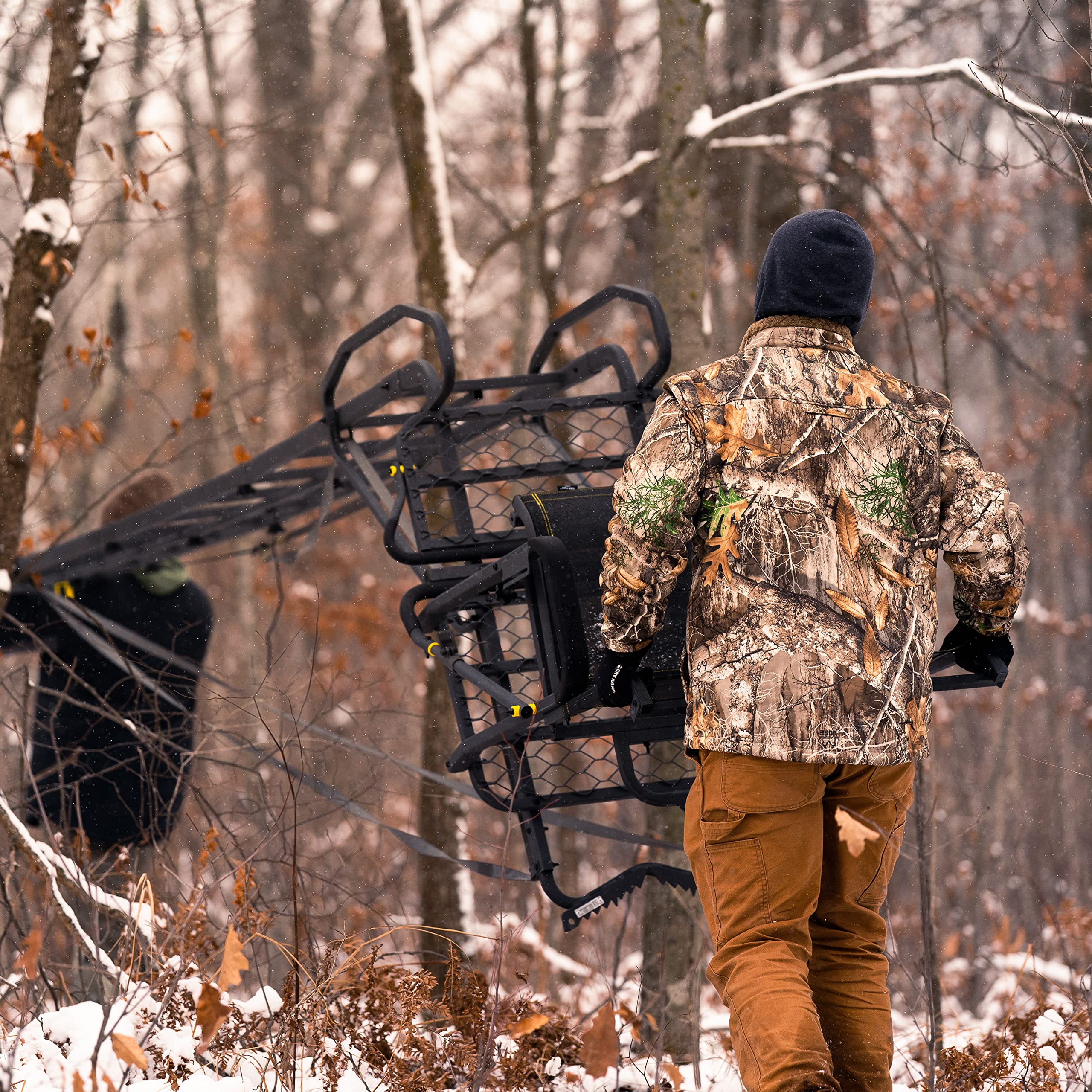 Lockdown™ 21' Wide, Towering 21' Height, Flip-Up TearTuff™ Mesh Seat, The Ultimate Shooting Rail™, Patent-Pending Ground-Level Ratcheting Technology™, LD200