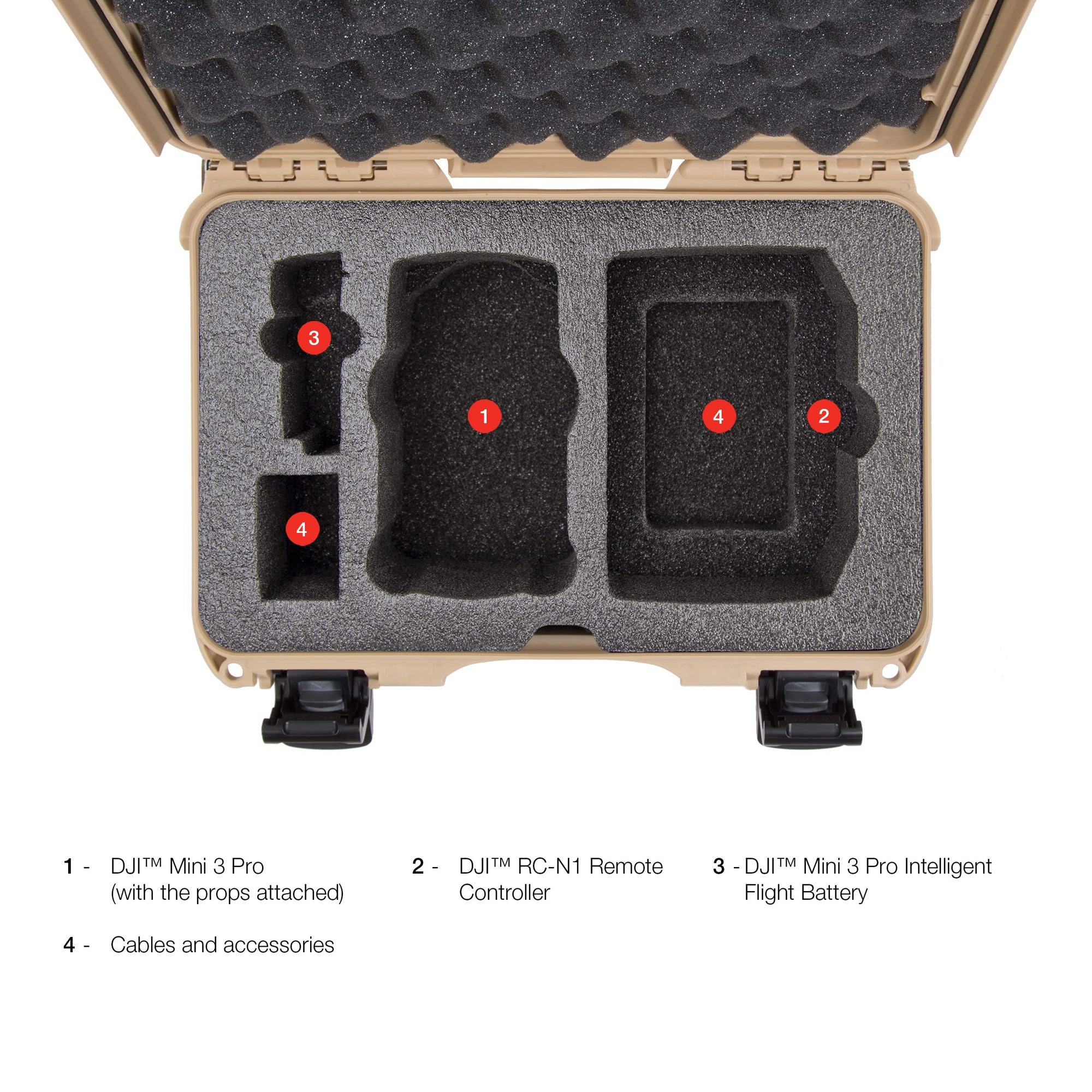 Nanuk Waterproof Hard Case 909 with Custom Insert for DJI Mini 3 and RC-N1 Remote - Tan (909S-080TN-0A0-C0598)