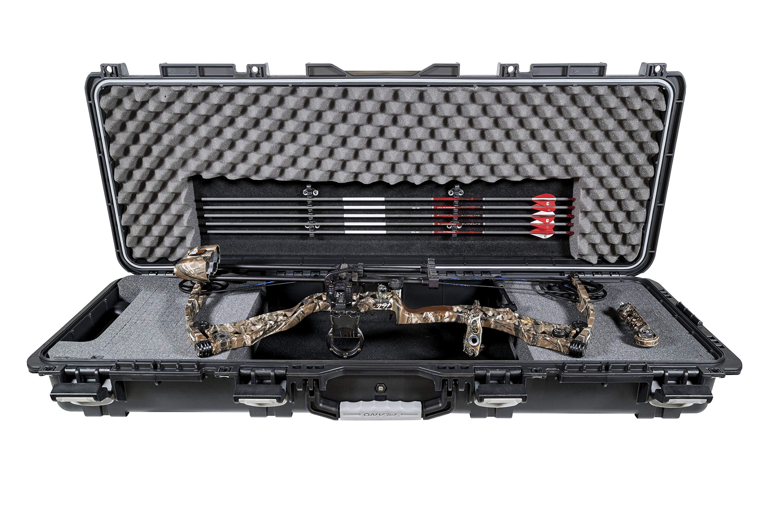 Plano 44" Field Locker Element Bow Case, Black with Gray Accents, Wheeled Archery Case Storage, Airline Approved, Waterproof Dri-Loc Seal
