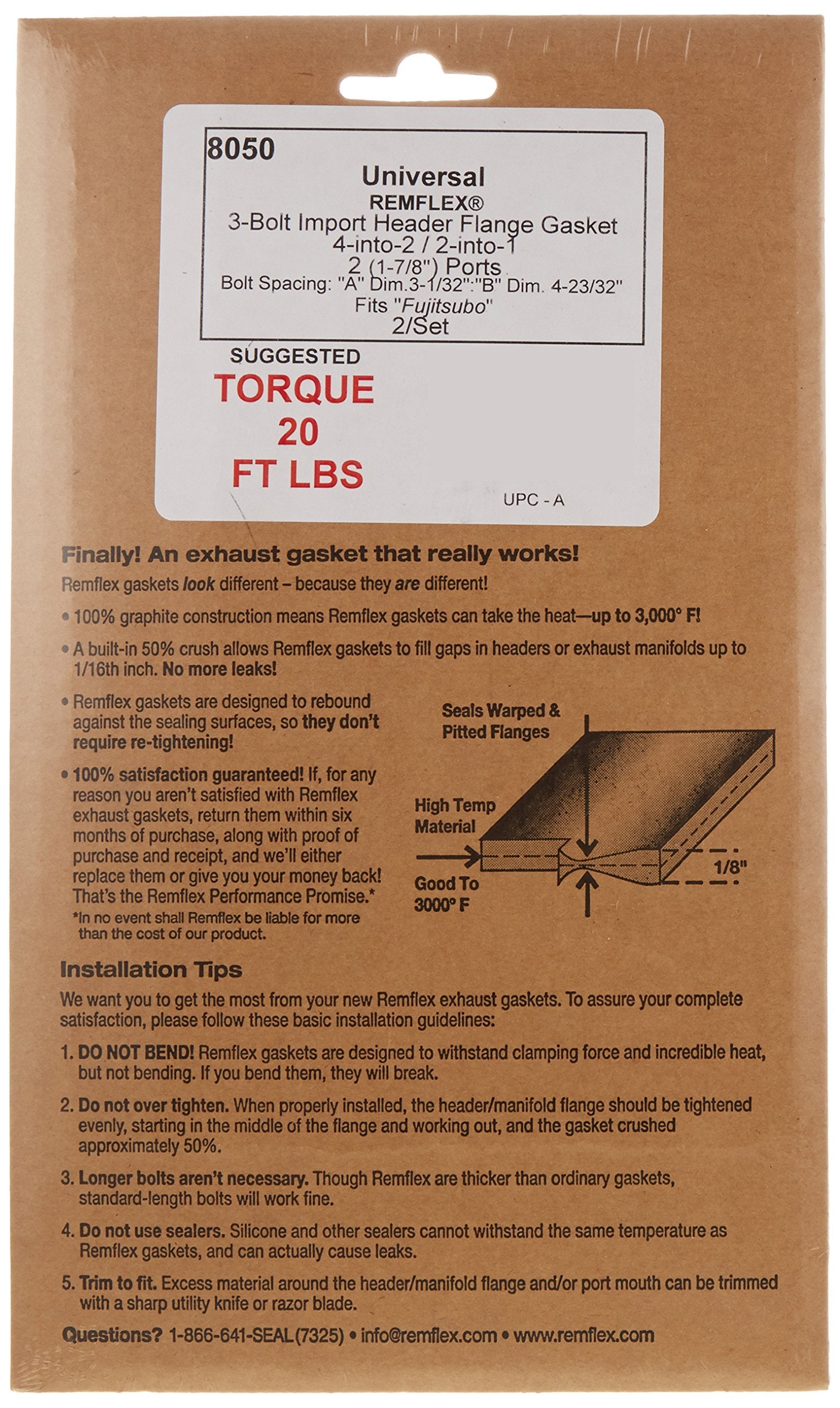 Fujitsubo Exhaust Gasket-UNIV 3-Bolt