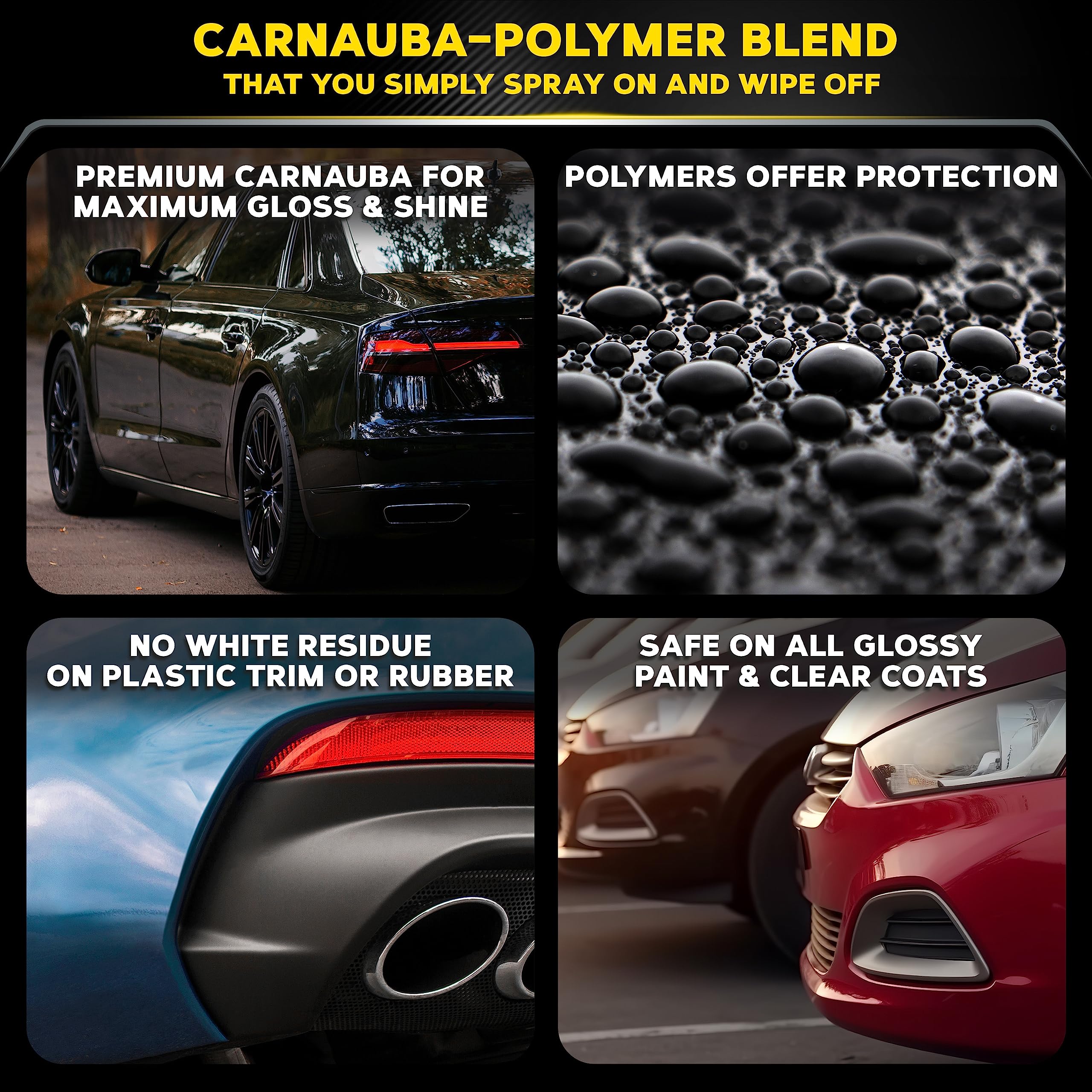 Meguiar's Gold Class Carnauba Quik Wax, Clear Coat Safe Special Blend for Richness and Shine, Spray That Leaves Lasting Results Without Residue, 16 Oz