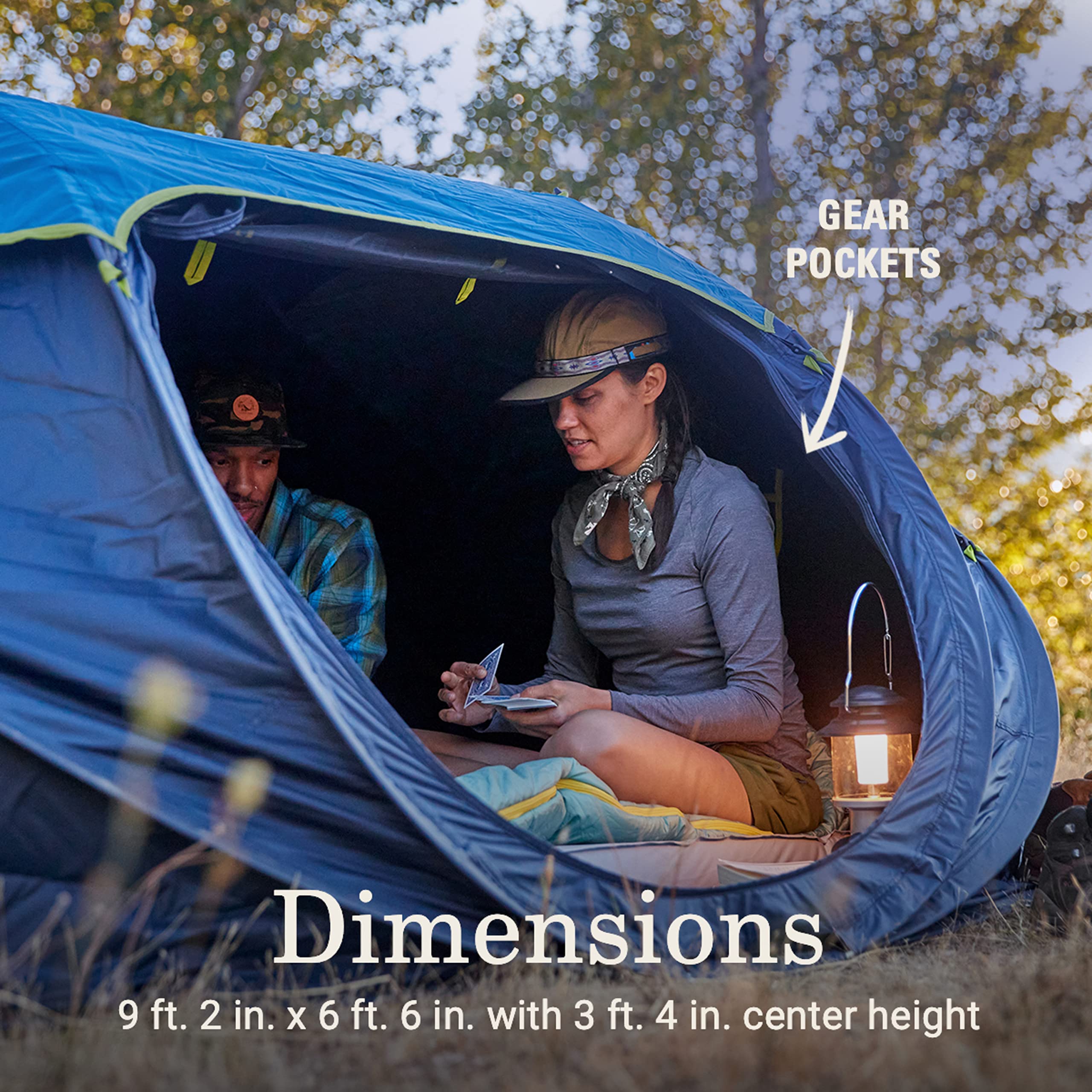 Coleman Camping Tent Pop-Up with Dark Room Technology, 2/4 Person Sets Up in 10 Seconds & Blocks 90% of Sunlight, Includes Pre-Assembled Poles, Adjustable Rainfly, & Taped Floor Seams
