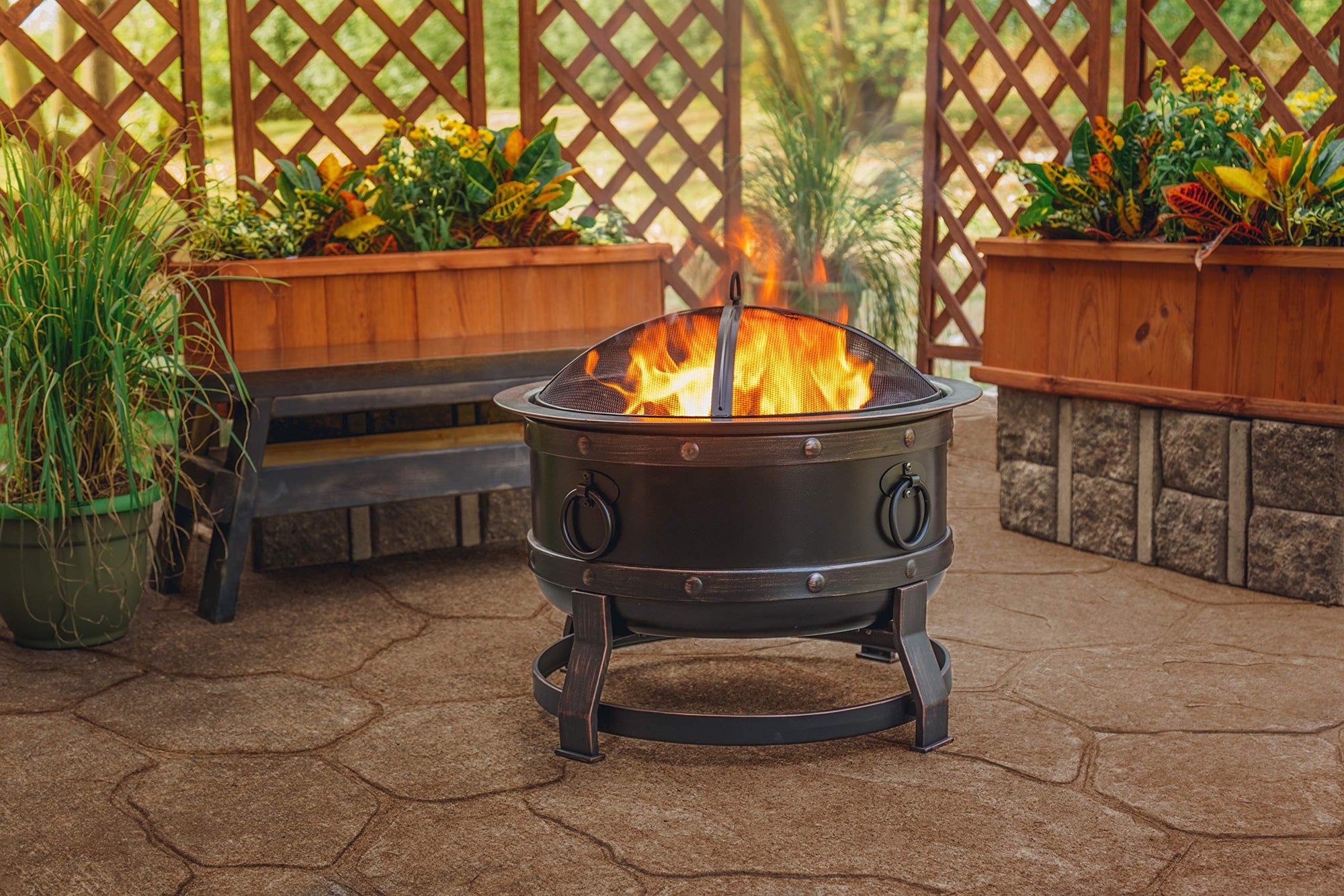 Pleasant Hearth Killian OFW307R fire Pit, Rubbed Bronze