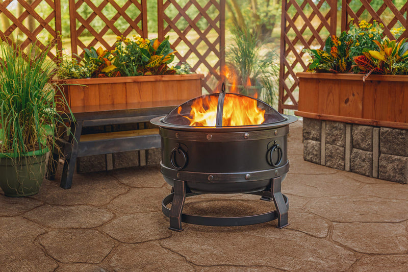 Pleasant Hearth Killian OFW307R fire Pit, Rubbed Bronze